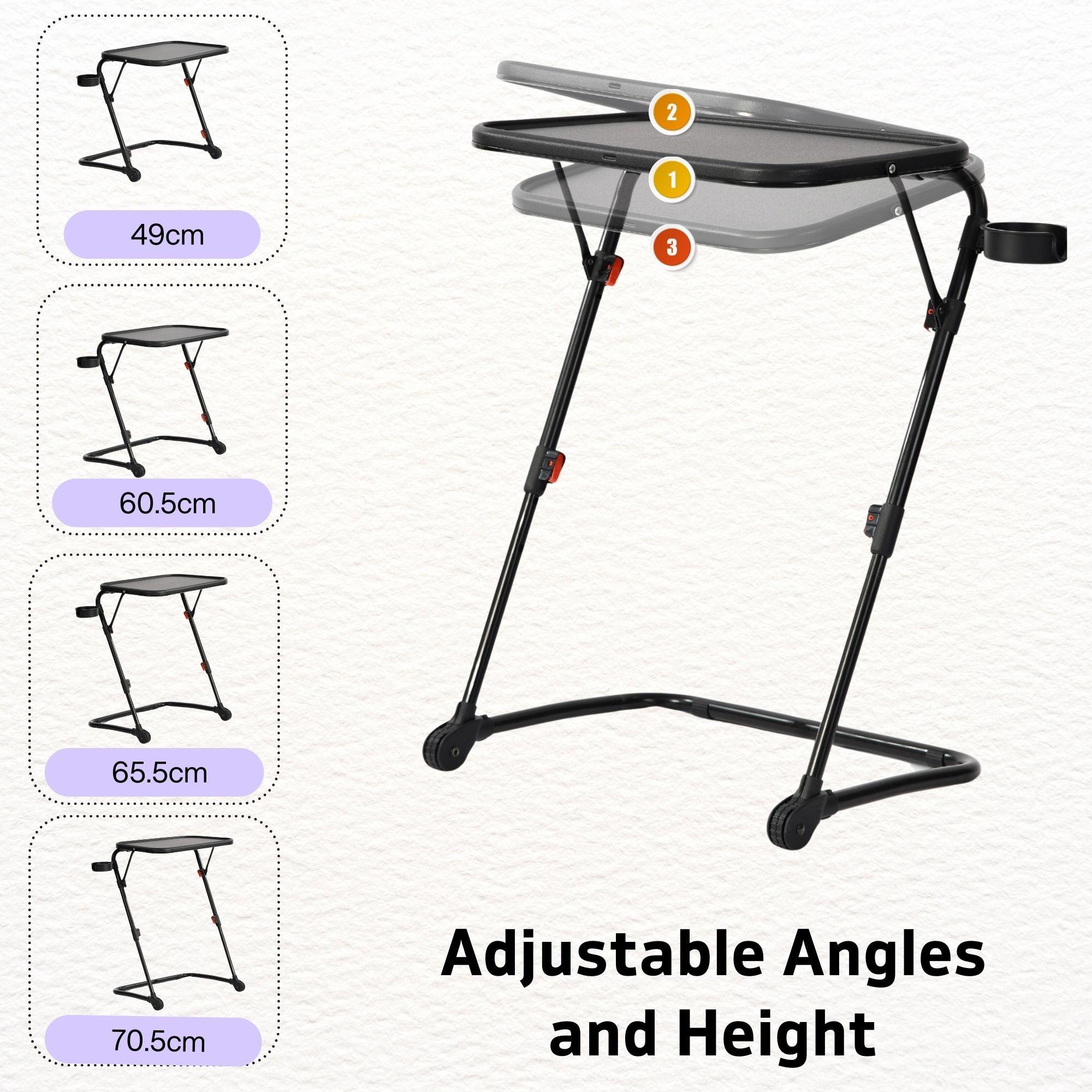 Black - Urban Meuble - Folding Bedside Table with Adjustable Height - 7