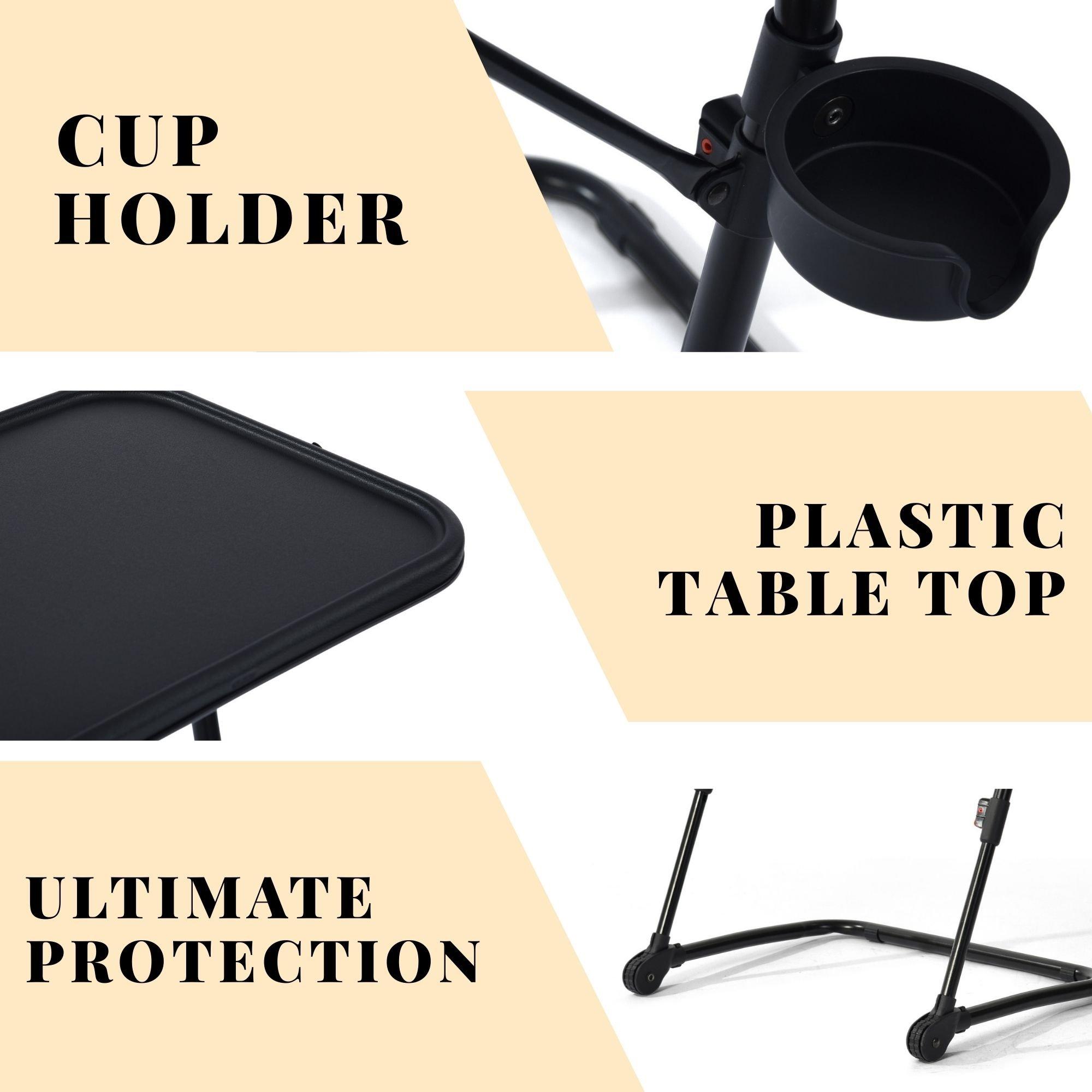 Black - Urban Meuble - Folding Bedside Table with Adjustable Height - 8