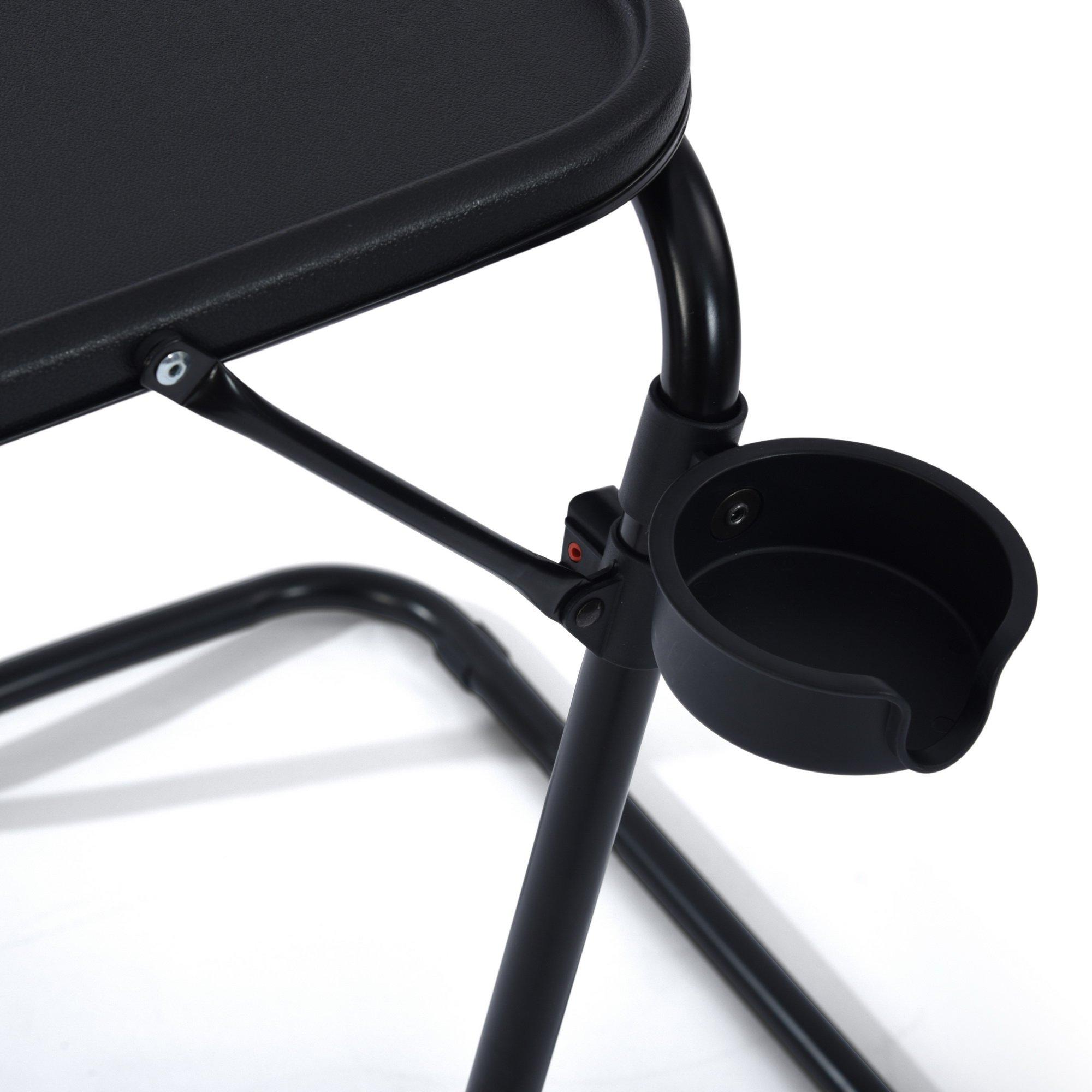 Black - Urban Meuble - Folding Bedside Table with Adjustable Height - 10