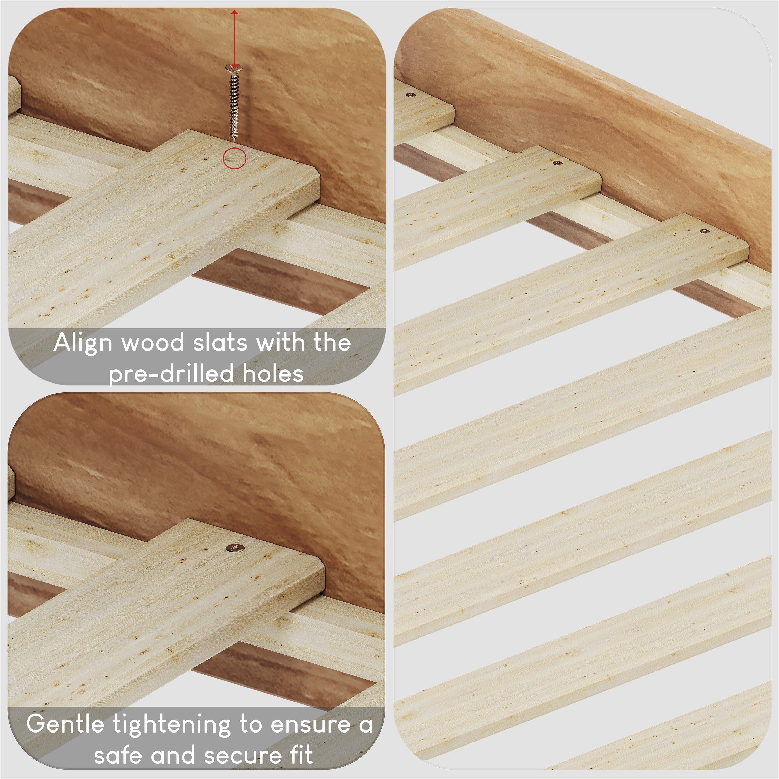 Pine - Lassic - Corona Low Foot Double Wooden Bed & Mattress Set - 5