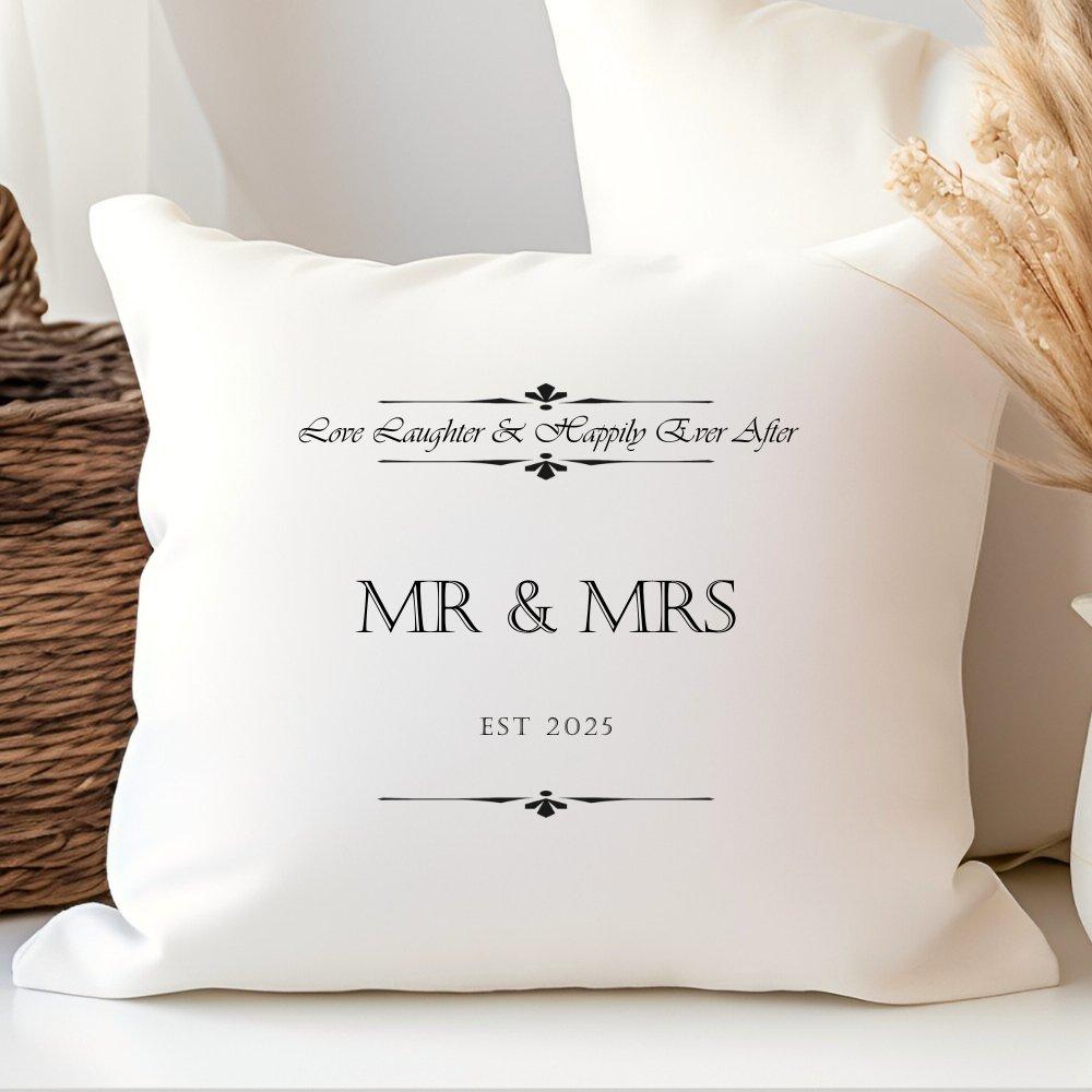 Cream - Aye Do Gifts - Love Laughter Wedding Cushion 7626-LCU - 2
