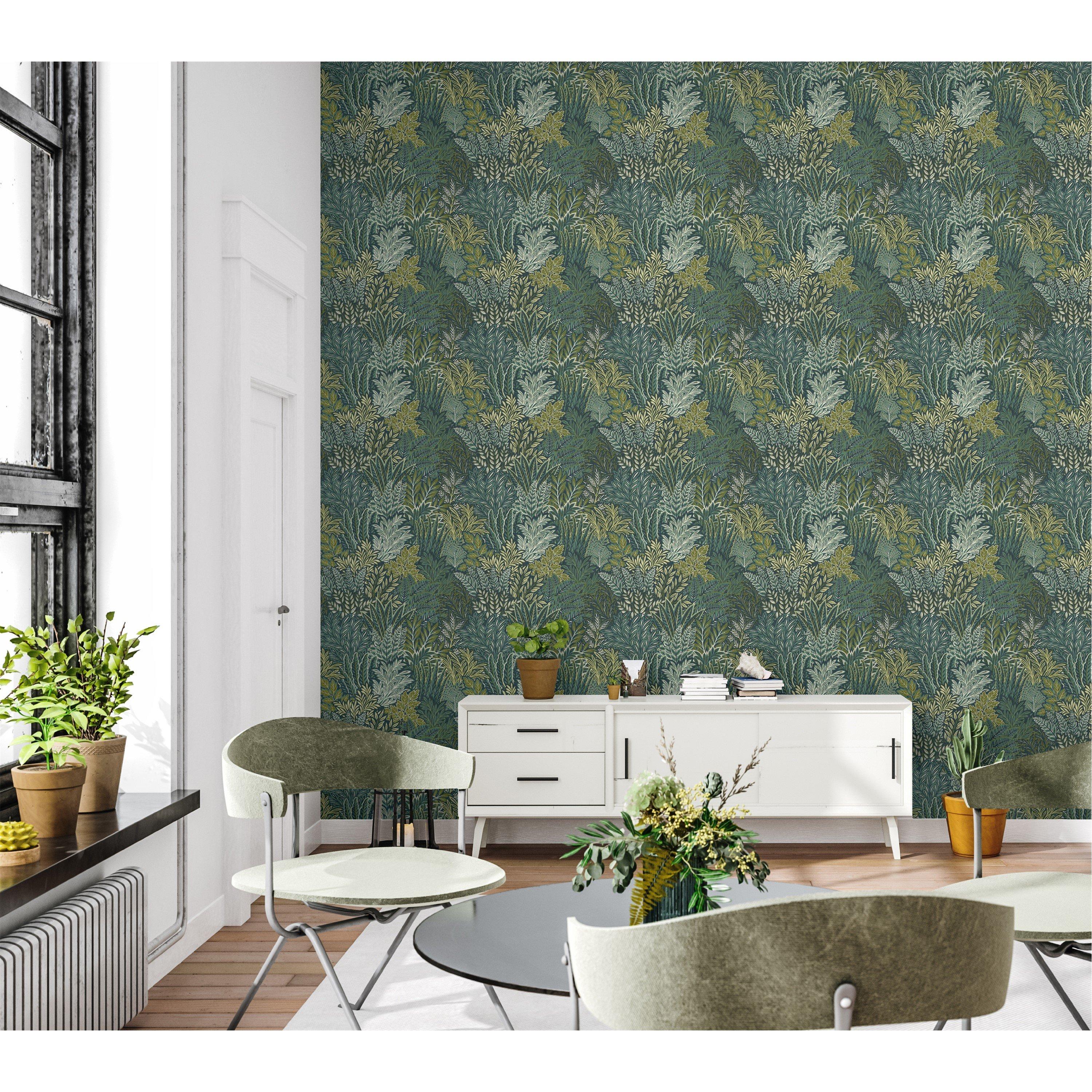 Blue - Arthouse - Illustrated Foliage Blue Wallpaper - 4