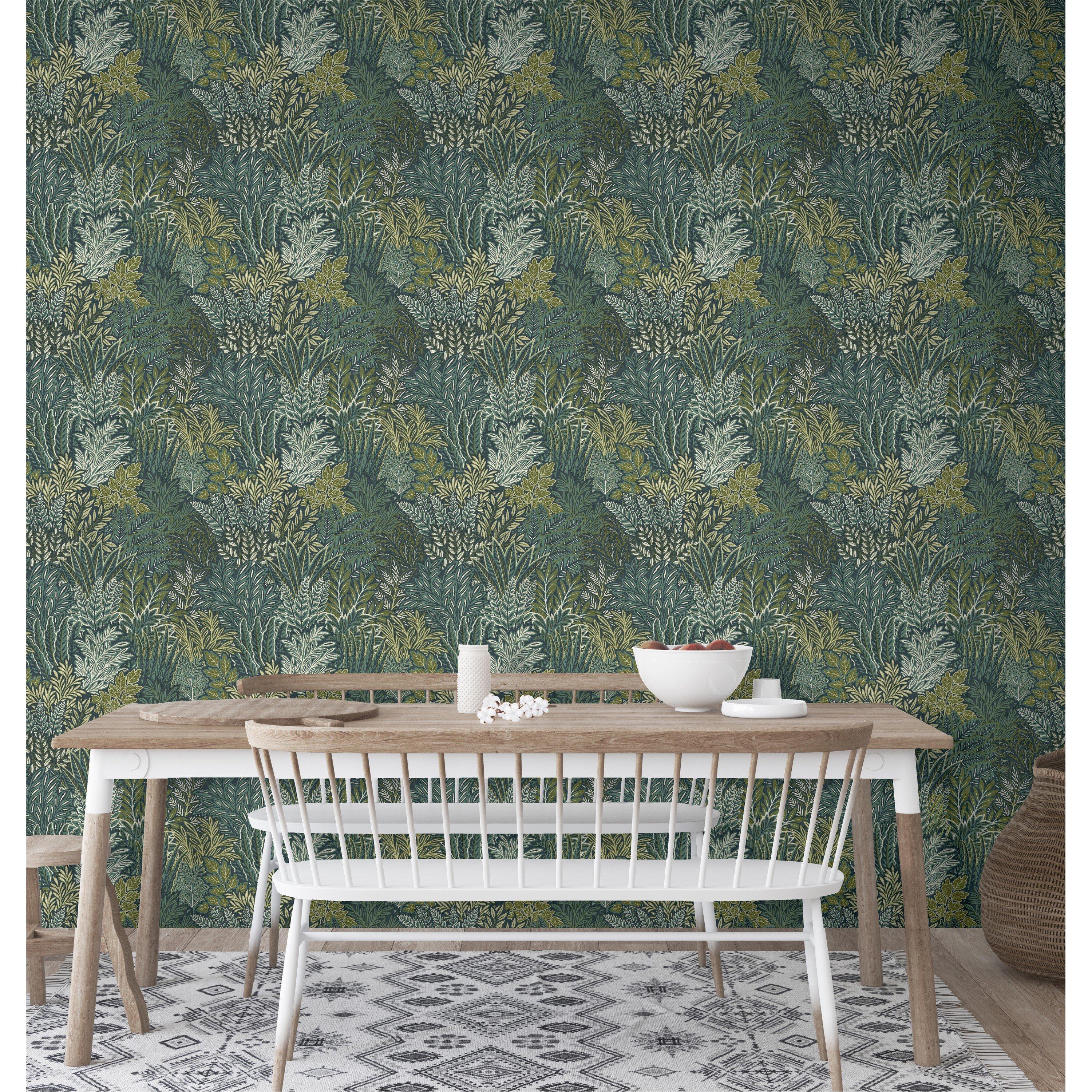 Blue - Arthouse - Illustrated Foliage Blue Wallpaper - 5