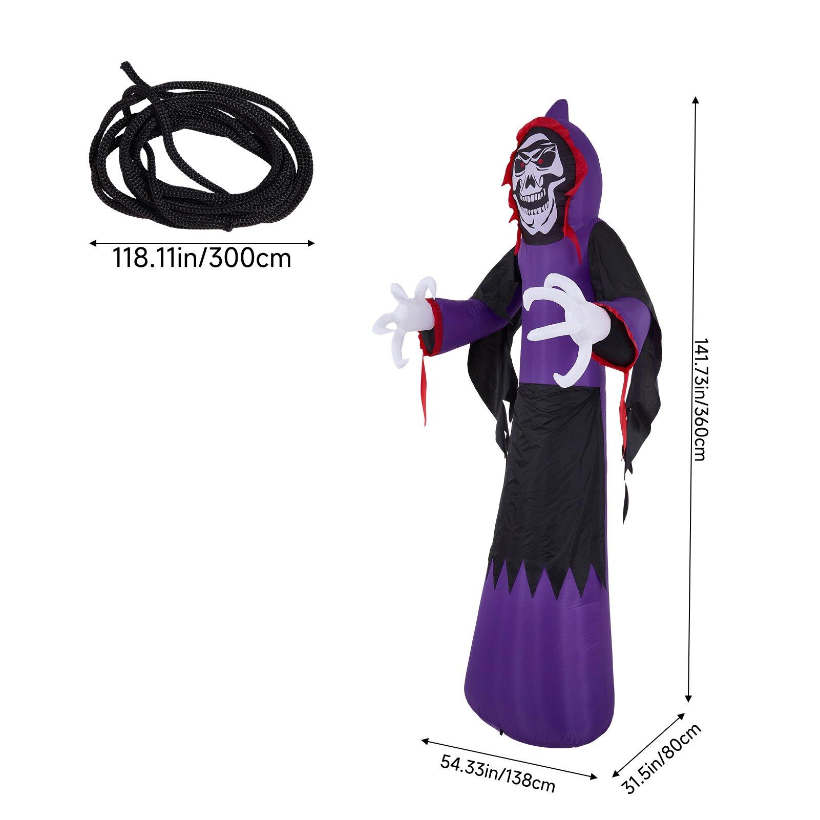 Multi - LIFE IDEAS - 11 FT Halloween Inflatable Grim Reaper - 2
