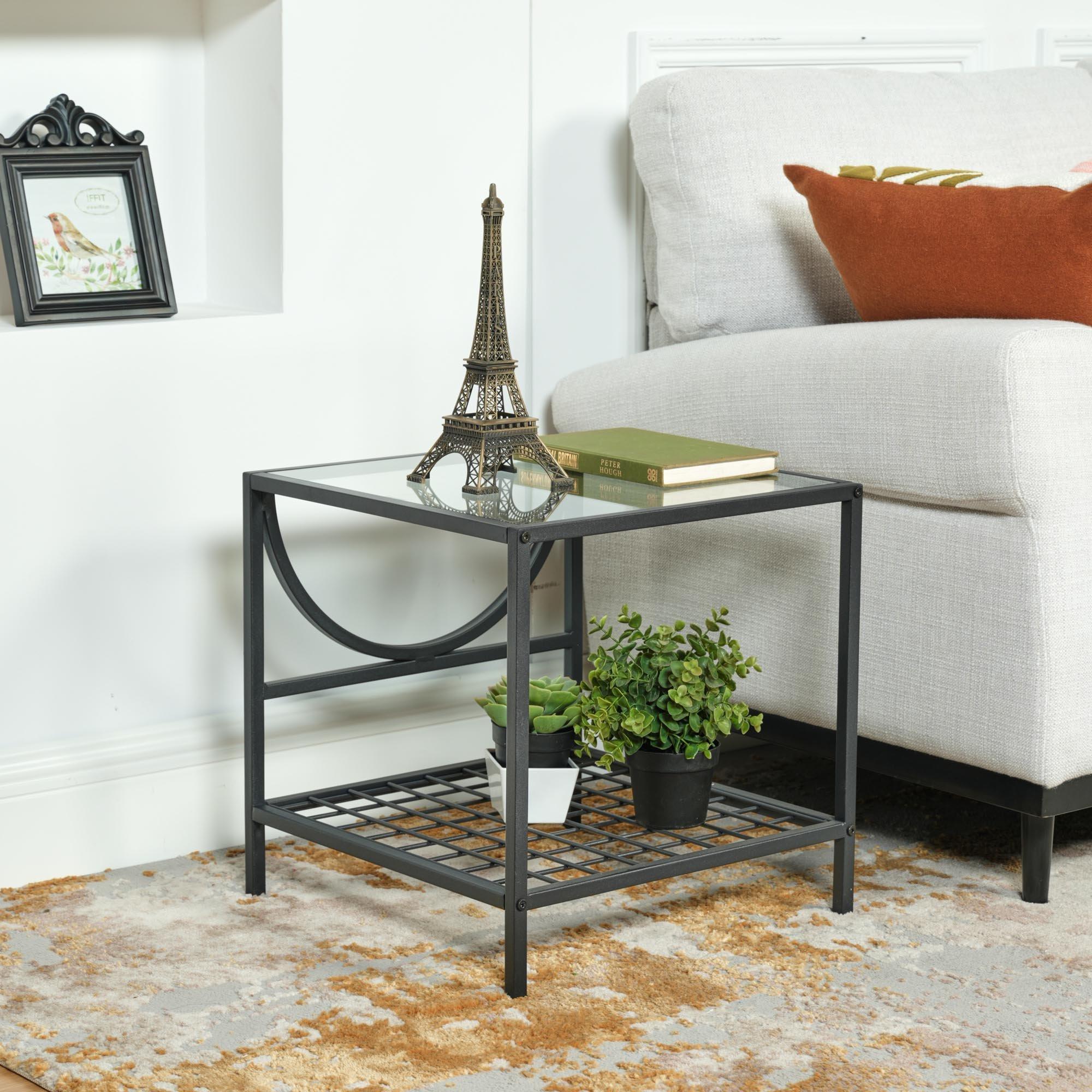 Transparent - Urban Meuble - Industrial Square Glass EndTable - 3