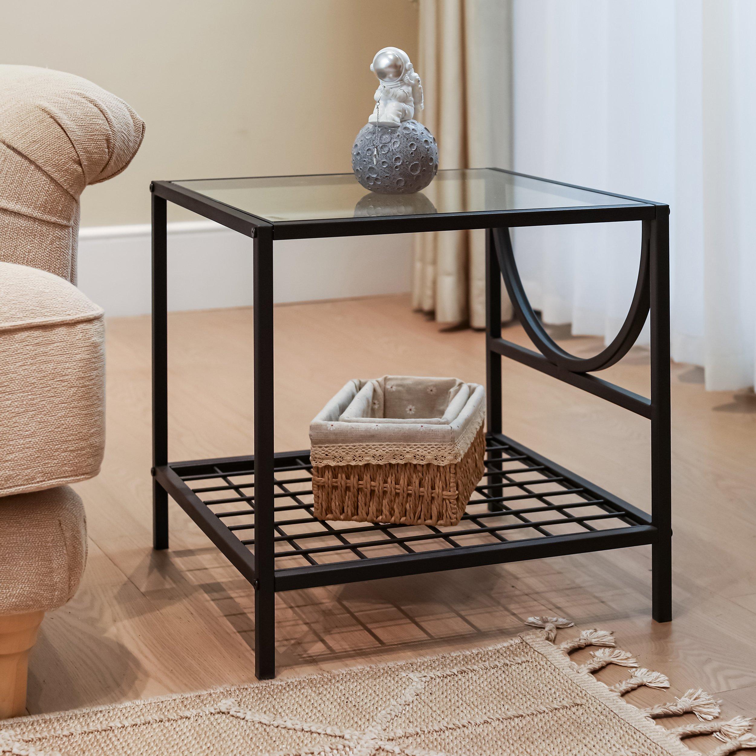 Transparent - Urban Meuble - Industrial Square Glass EndTable - 4