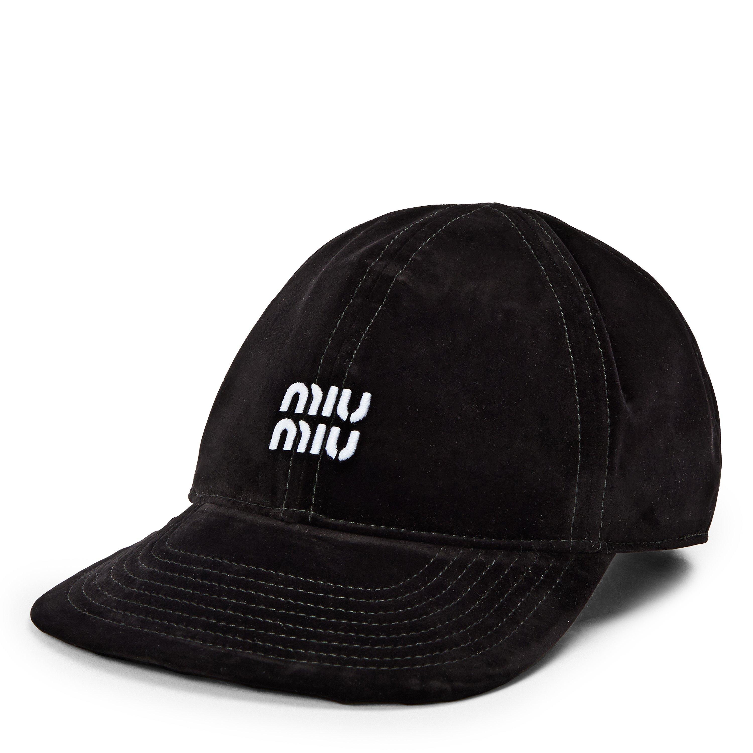 Nero/Tabacco - Miu Miu - Womens Velvet Baseball Cap - 1