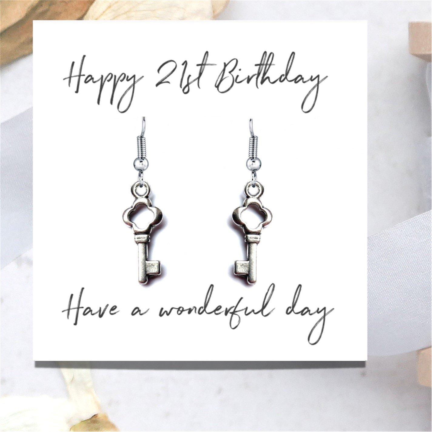 Silver - Aye Do Gifts - Happy 21st Birthday Earrings Mini Gift Hamper - 3