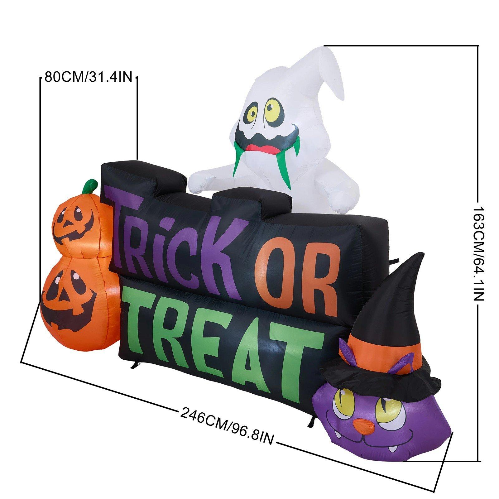 Multi - LIFE IDEAS - 5.3FT Halloween Inflatable Pumpkin Ghost Cat - 2