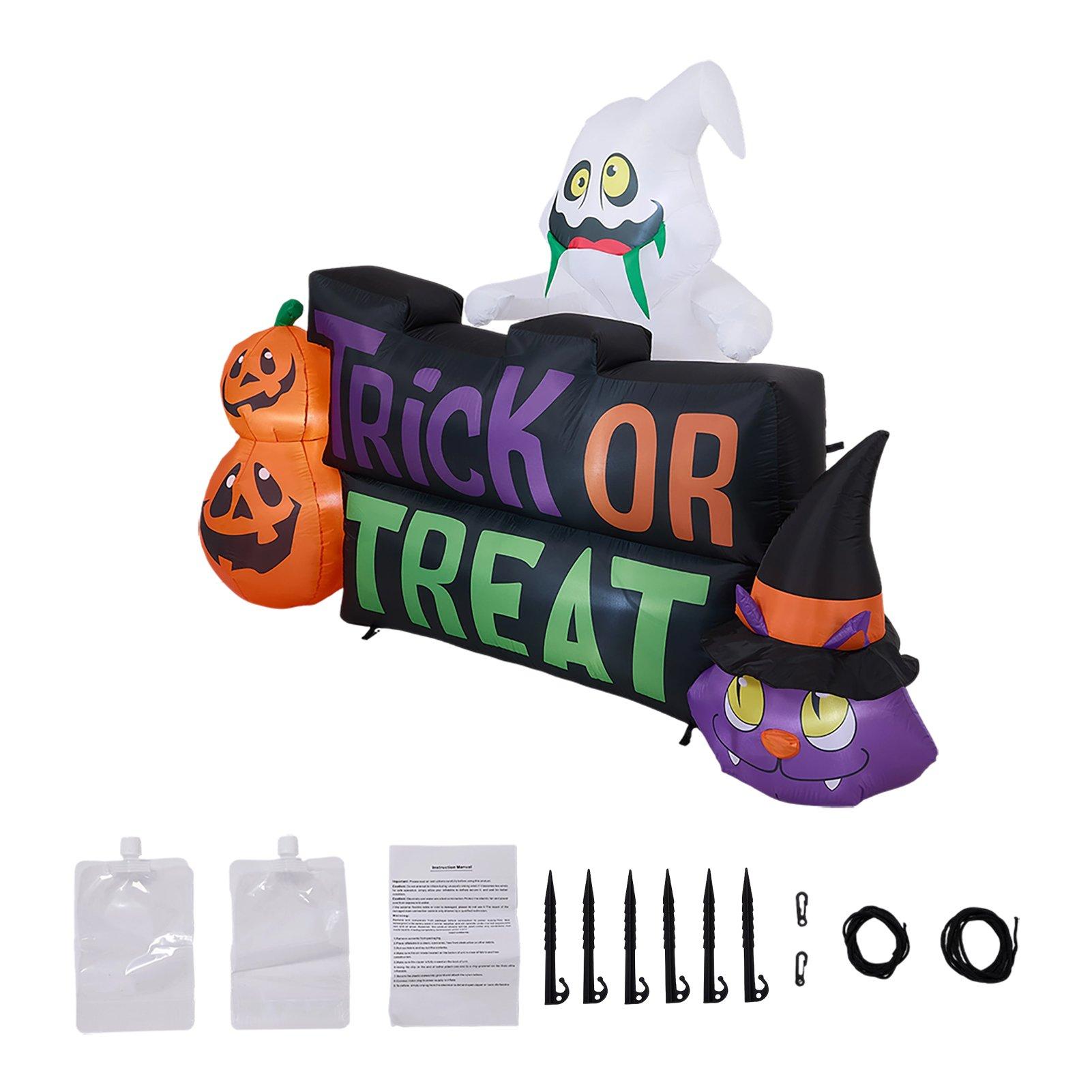Multi - LIFE IDEAS - 5.3FT Halloween Inflatable Pumpkin Ghost Cat - 11