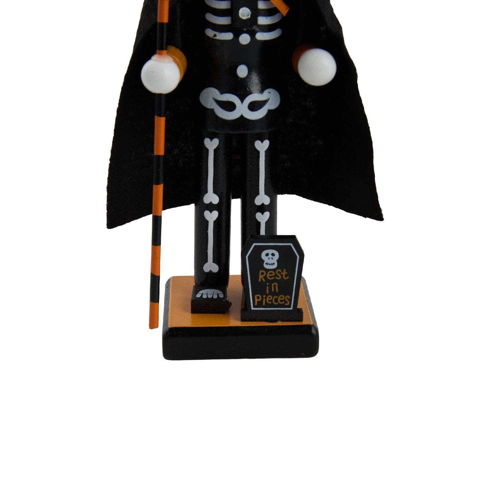 Black - LIFE IDEAS - Halloween Wooden Skull Nutcracker Figurine - 7