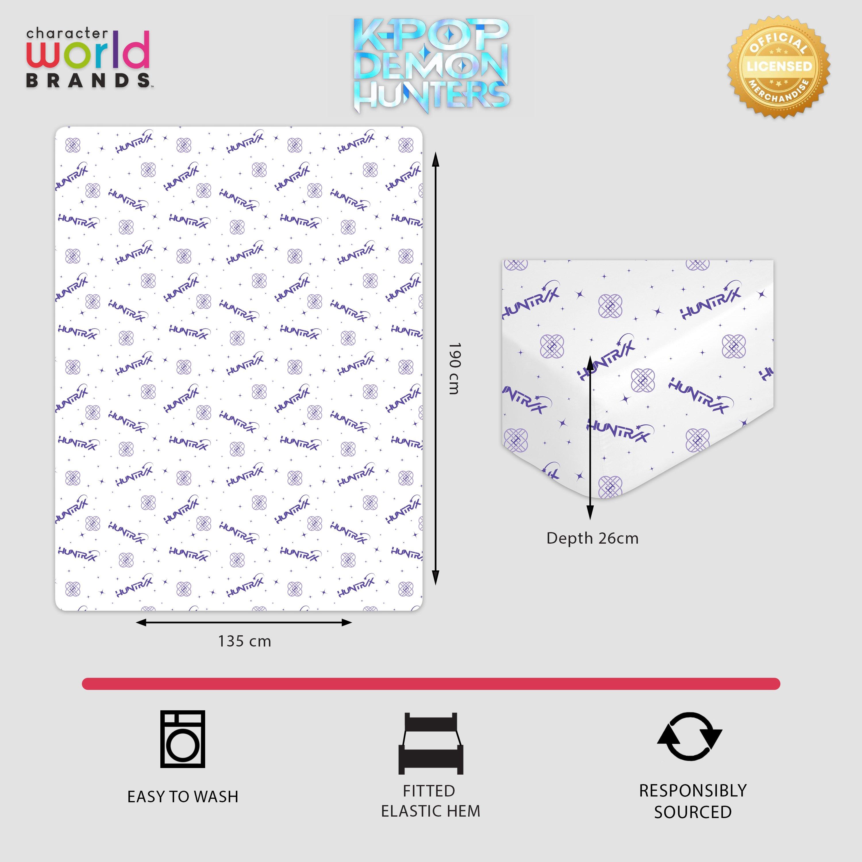 White - K Pop Demon Hunters - Kpop Demon Hunters Signature Double Fitted Sheet - 2