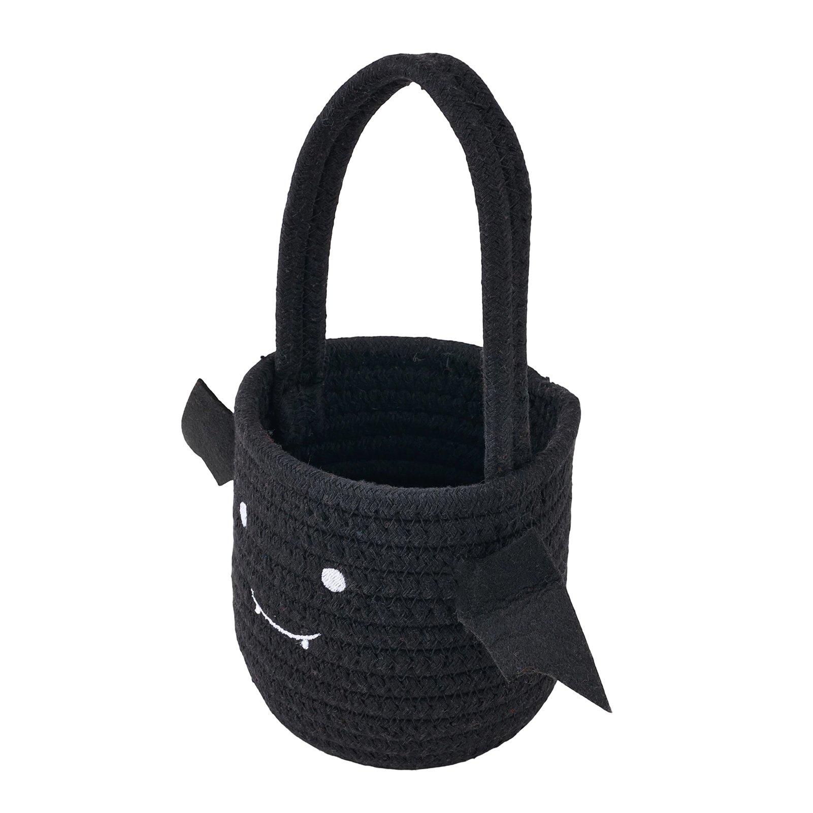 Black - LIFE IDEAS - Halloween Cotton Rope Bat Candy Basket - 5