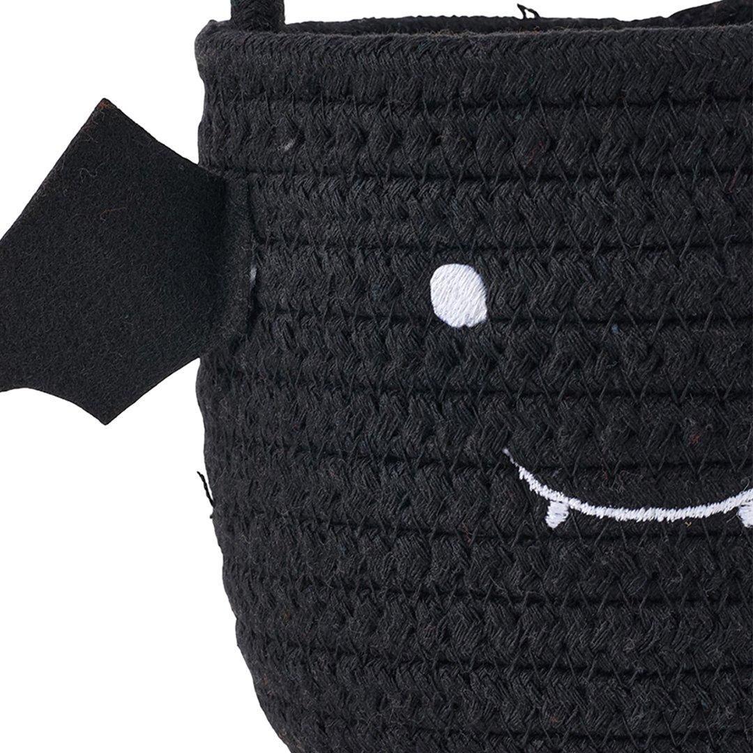Black - LIFE IDEAS - Halloween Cotton Rope Bat Candy Basket - 6