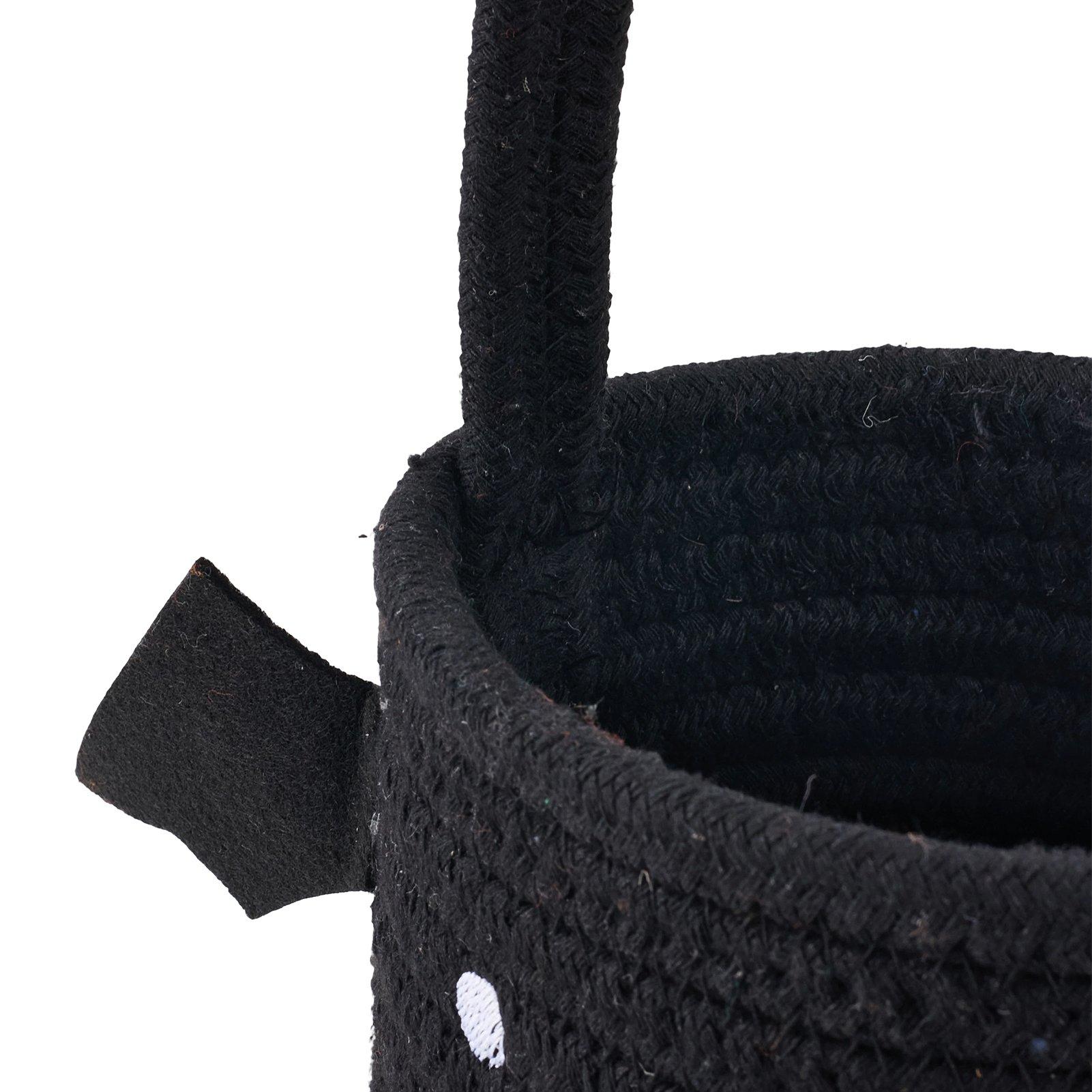 Black - LIFE IDEAS - Halloween Cotton Rope Bat Candy Basket - 7