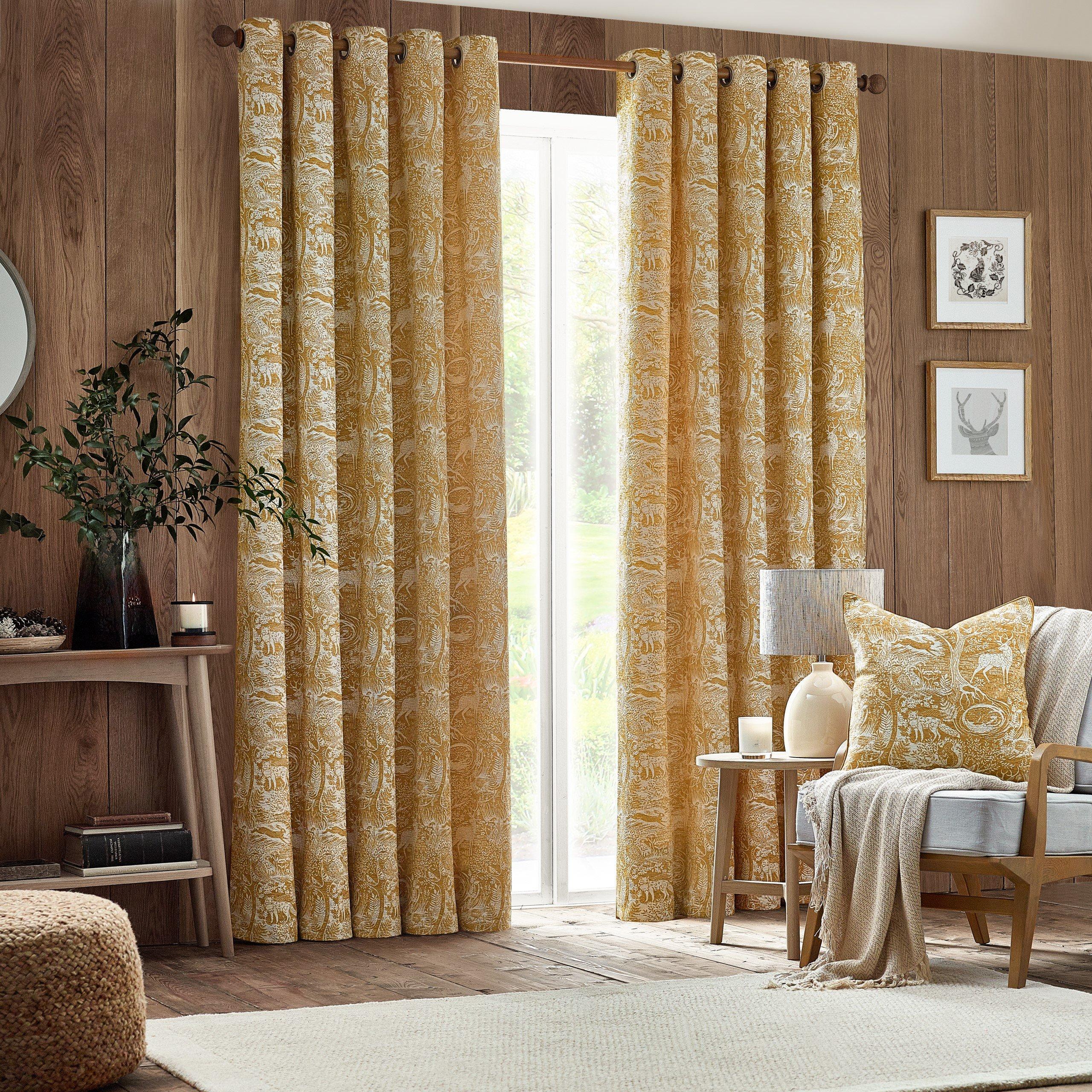 Winter Woods Animal Chenille Eyelet Curtains