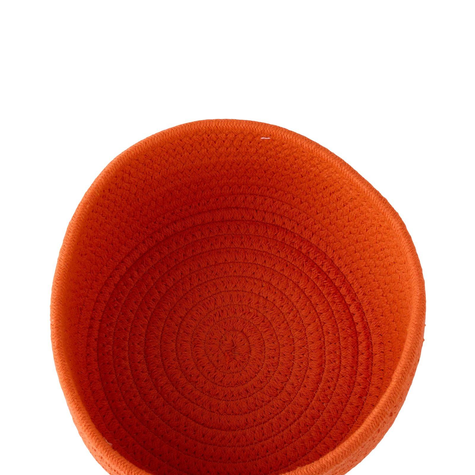 Orange - LIFE IDEAS - Set of 2 Pumpkin Cotton Rope Storage Baskets - 6