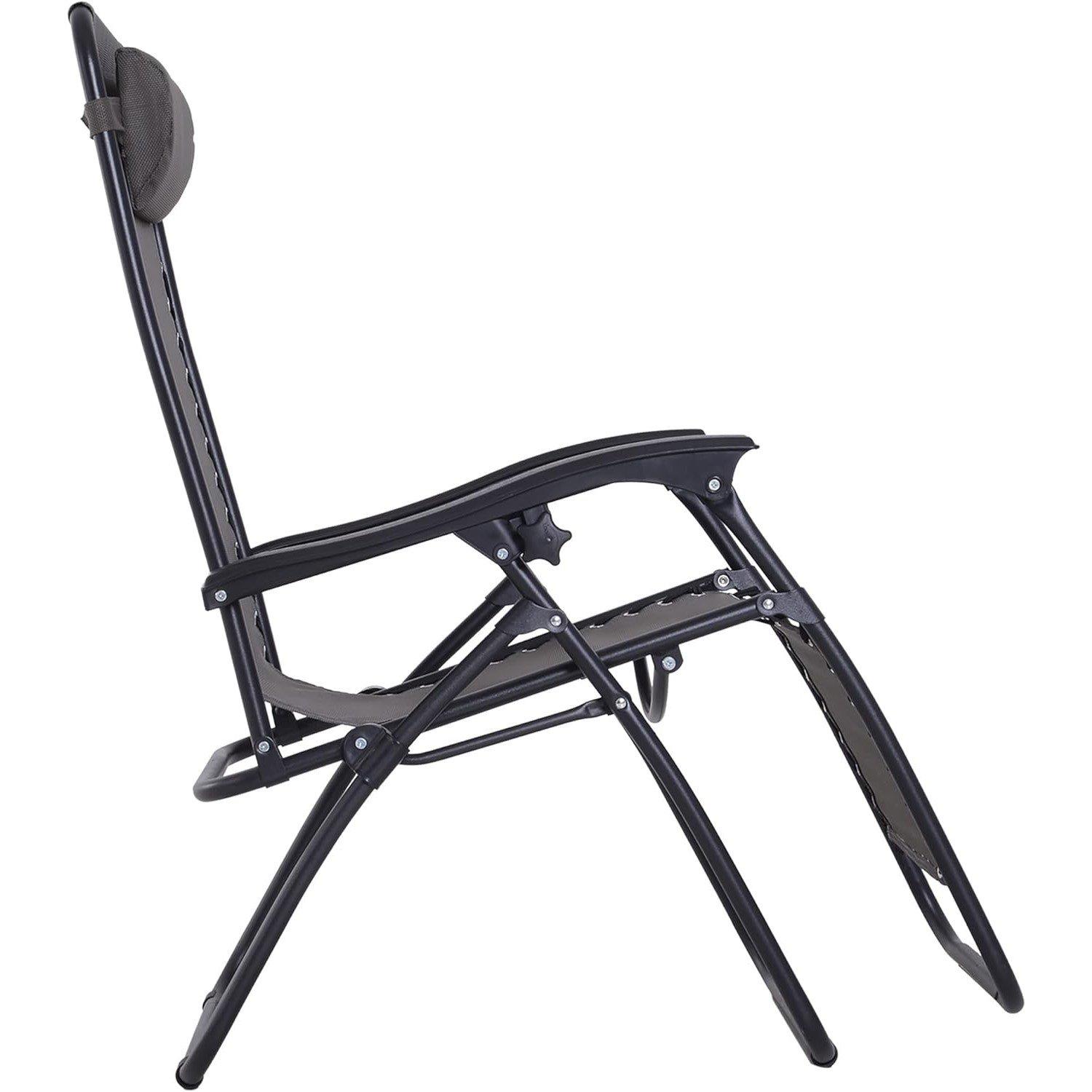 Grey - Outsunny - 3pcs Folding Zero Gravity Chairs - 8