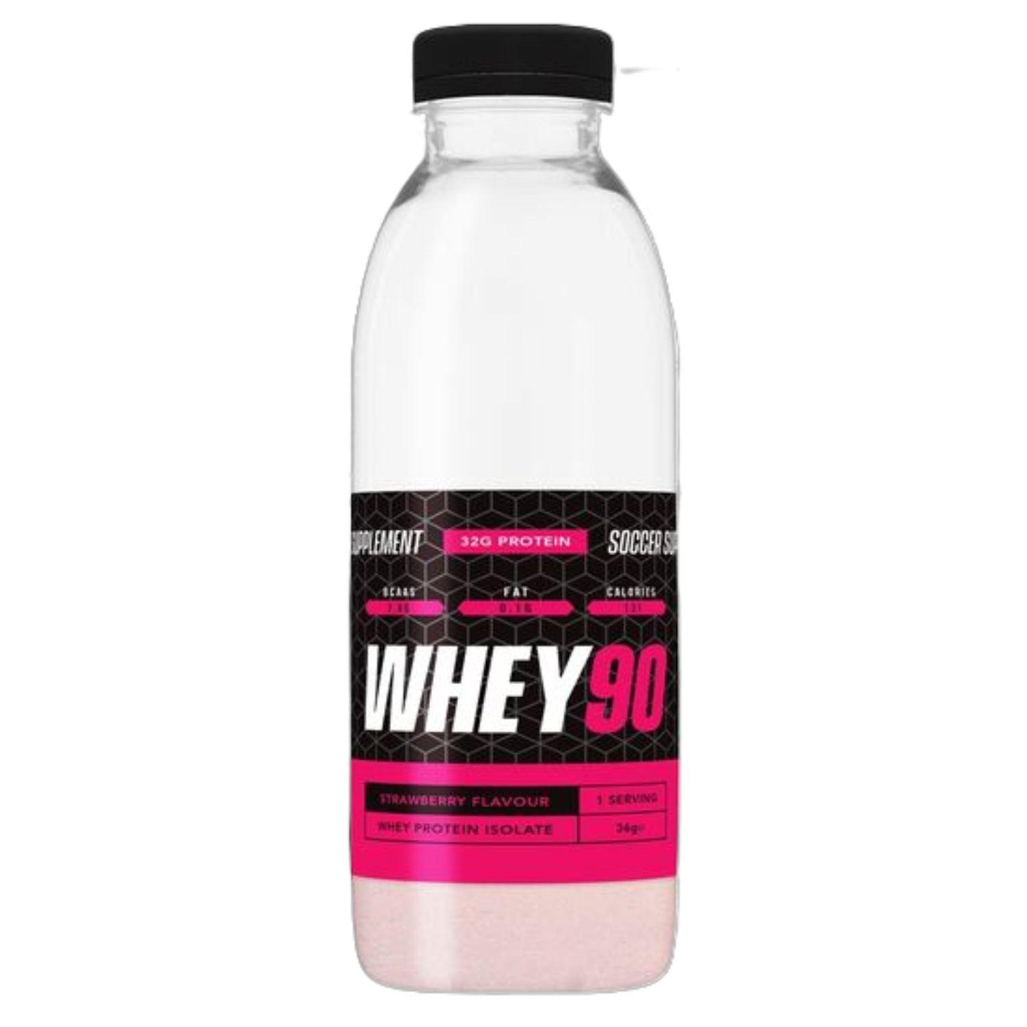 Soccer Supplements  Whey90® Shake And Take - Whey Protein Isolate (12 - Strawberry - Pack of 12