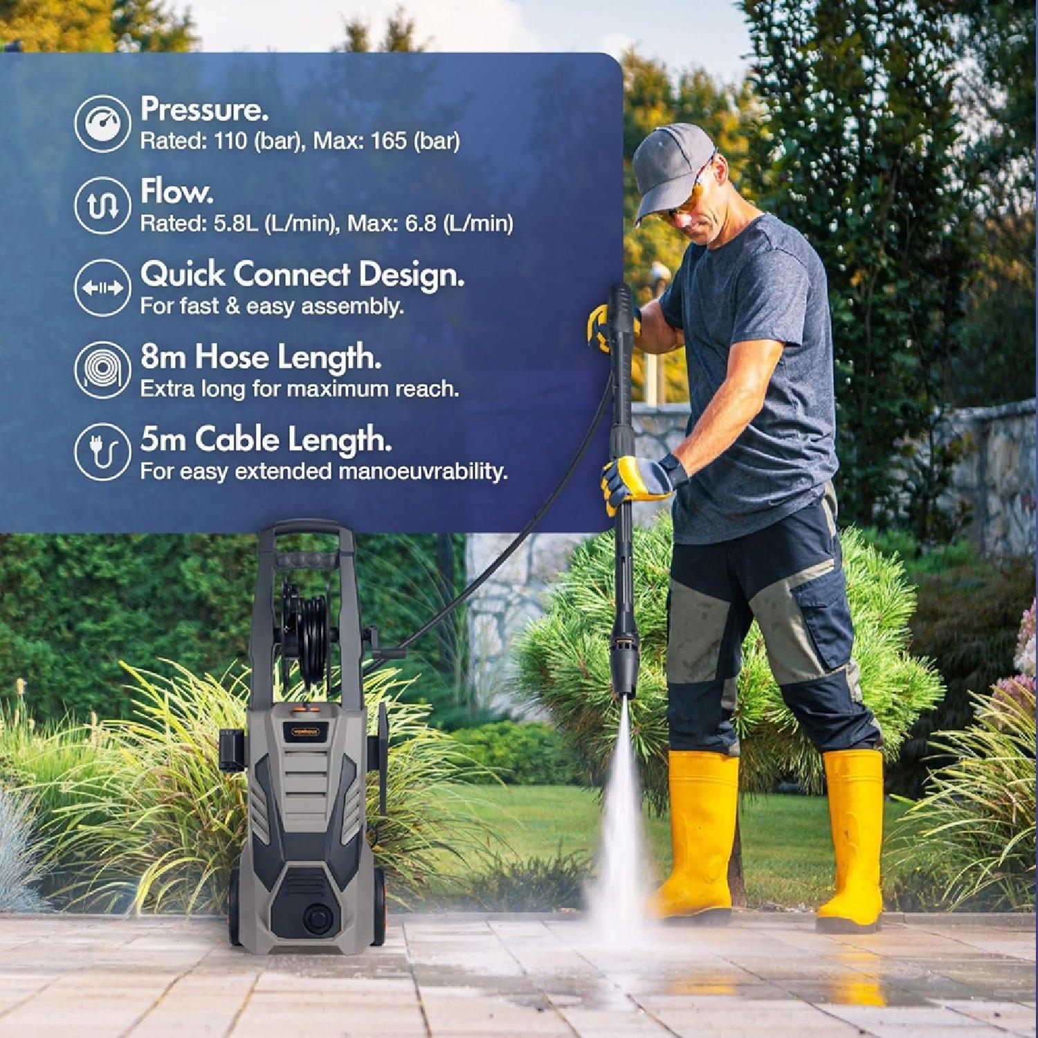 Grey - VonHaus - Pressure Washer 2200W - 3