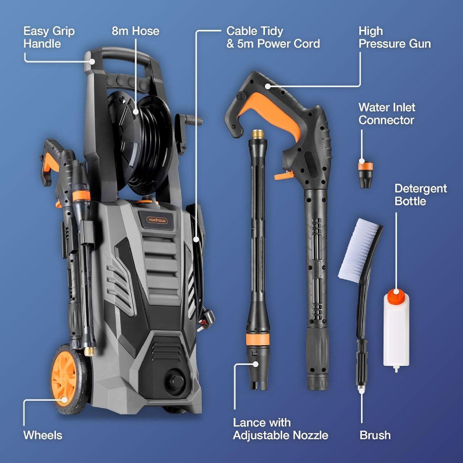 Grey - VonHaus - Pressure Washer 2200W - 6