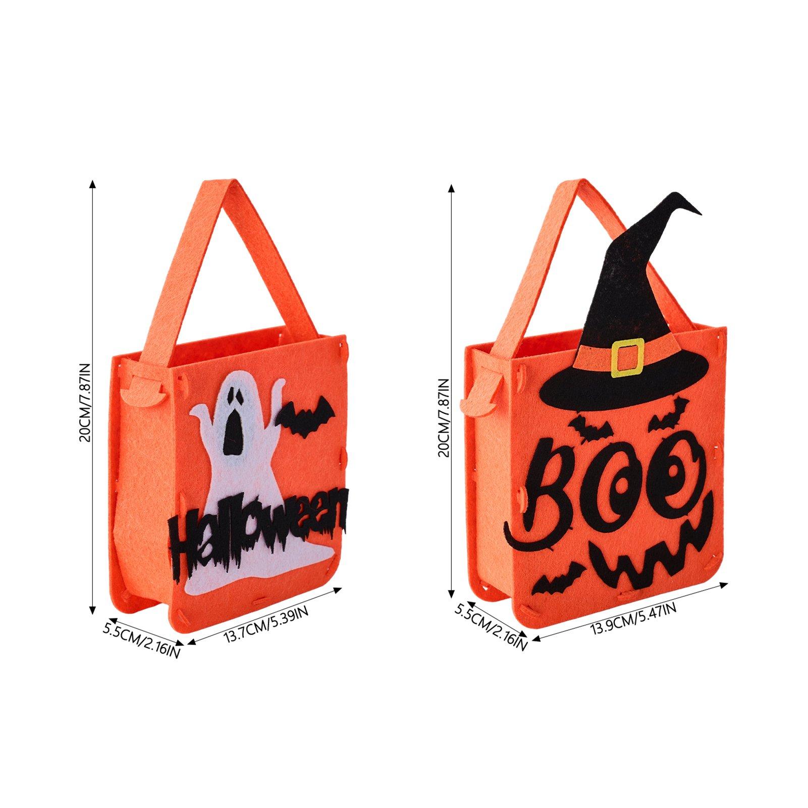 Orange - LIFE IDEAS - 2 Pack Halloween Felt Trick or Treat Bags - 2