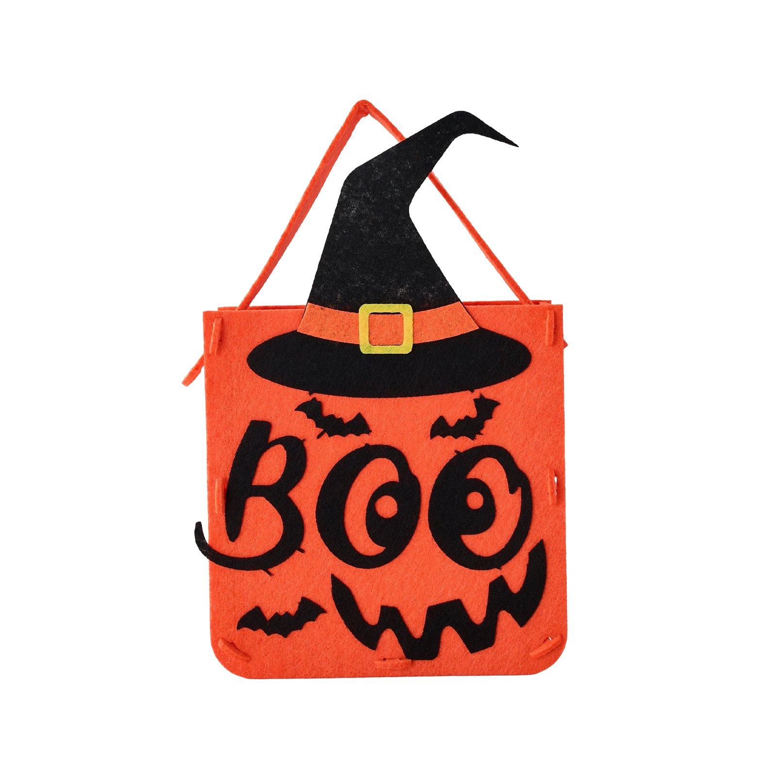 Orange - LIFE IDEAS - 2 Pack Halloween Felt Trick or Treat Bags - 3