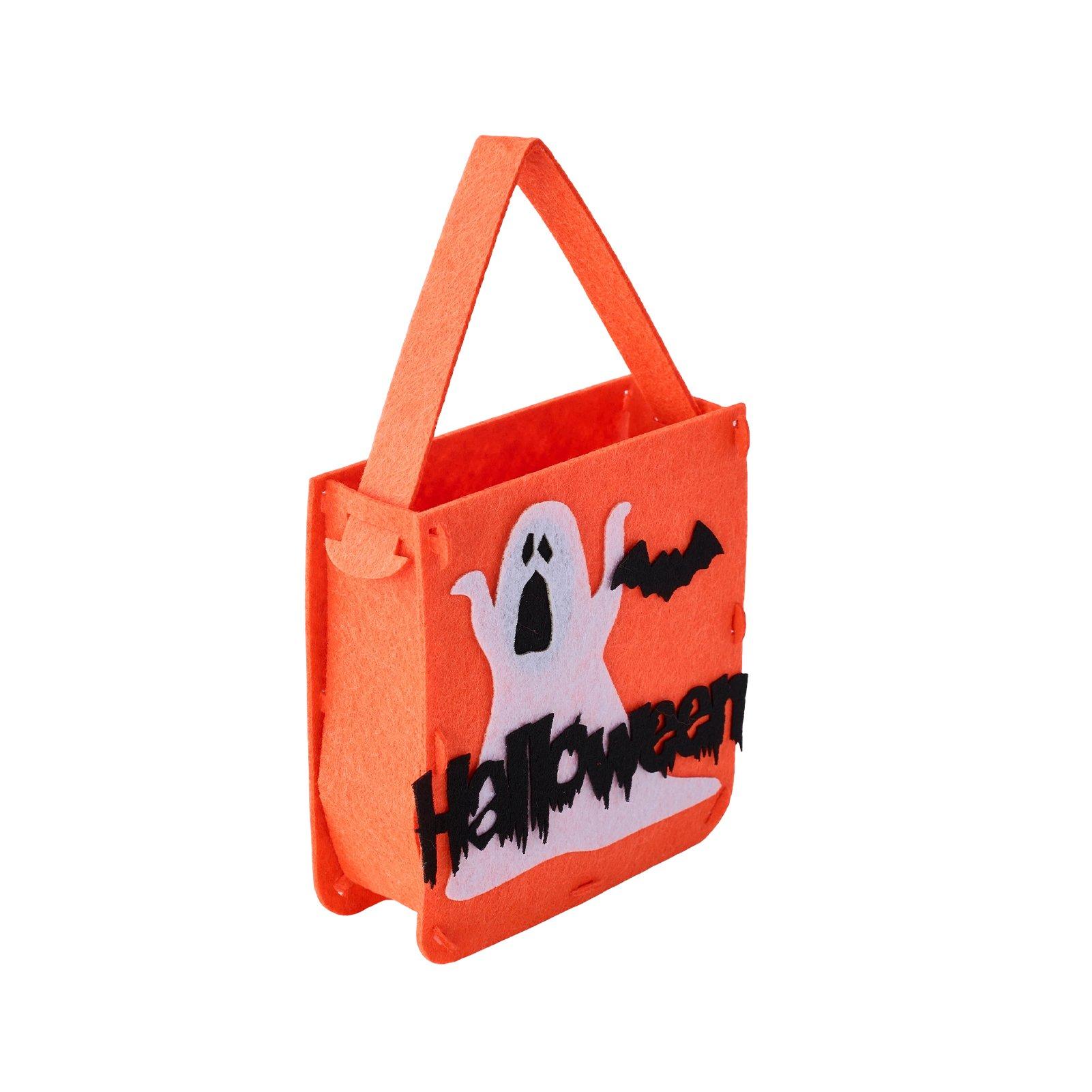 Orange - LIFE IDEAS - 2 Pack Halloween Felt Trick or Treat Bags - 4