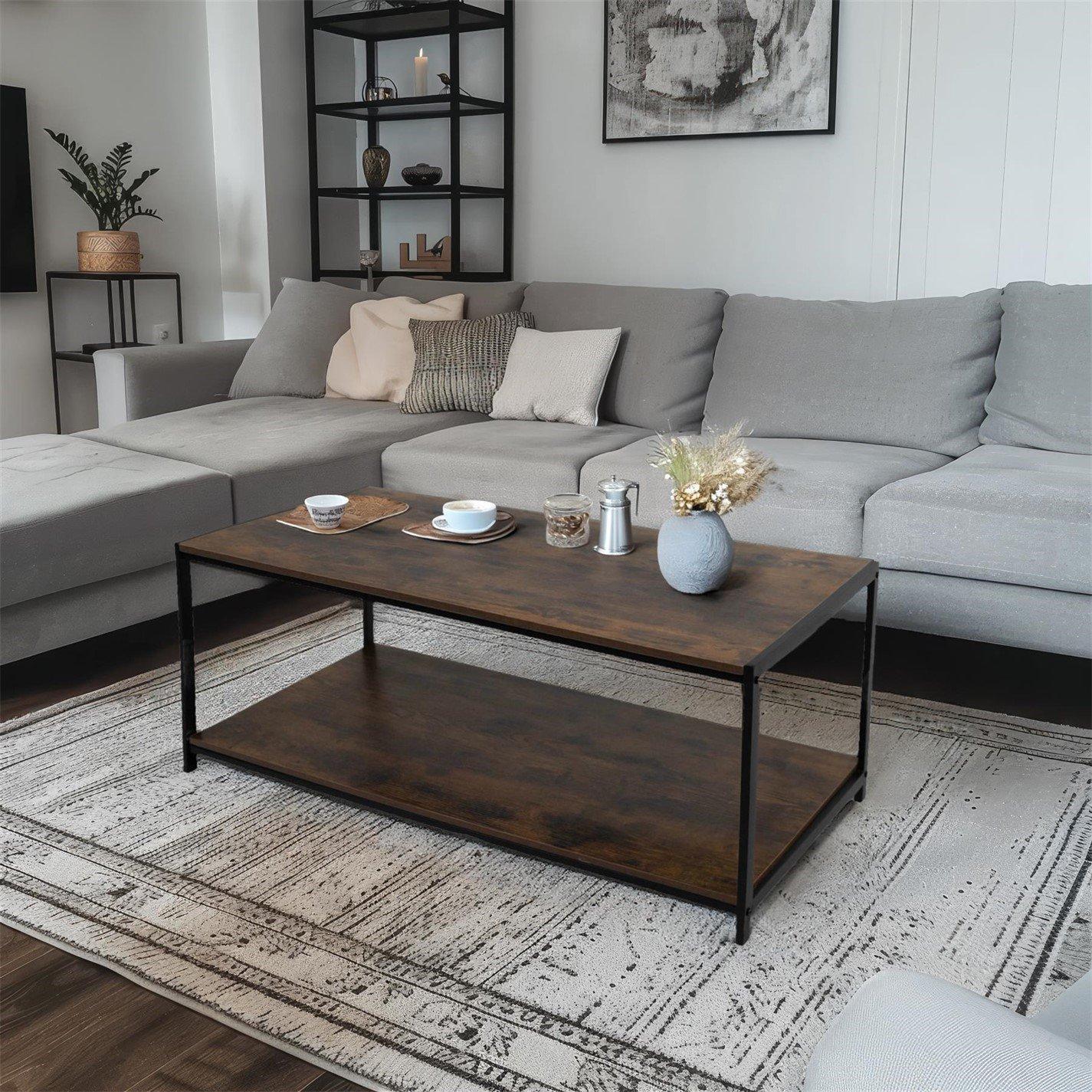 Brown - House of Home - Coffee Table Rustic Brown Living Room Table - 9