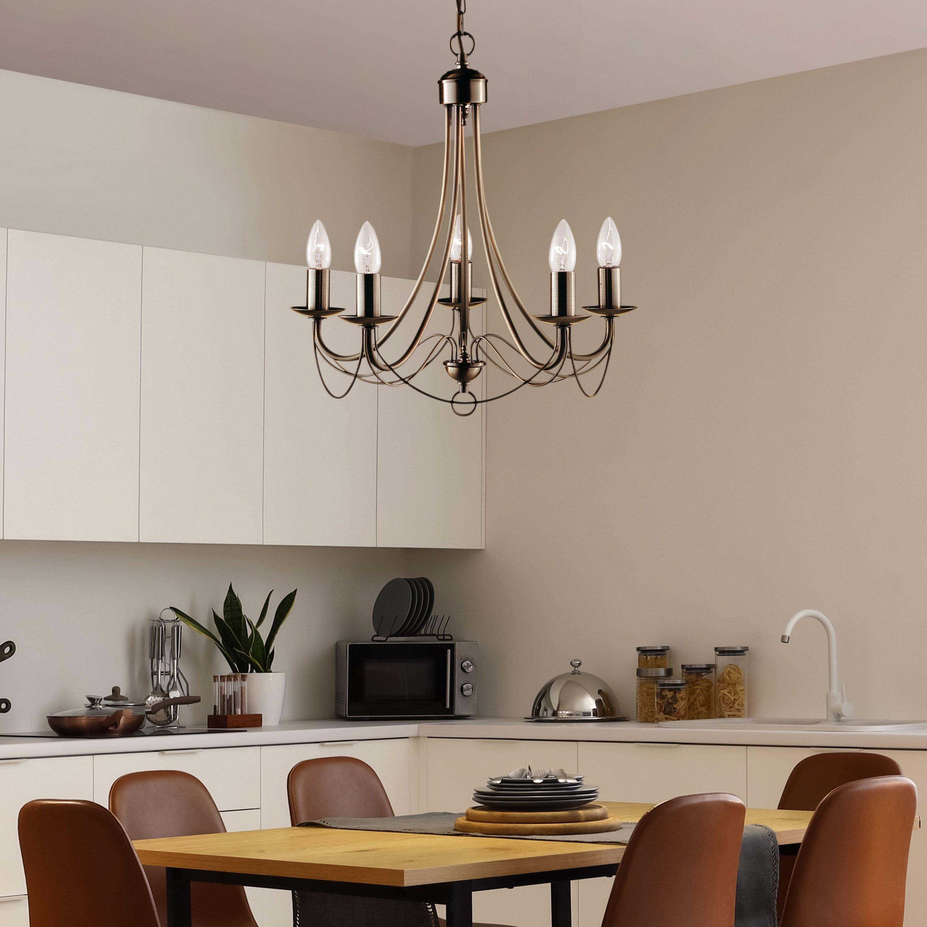 Antique Brass - Lighting Collection - Versallie 5Lt Pendant - Antique Brass Metal - 1