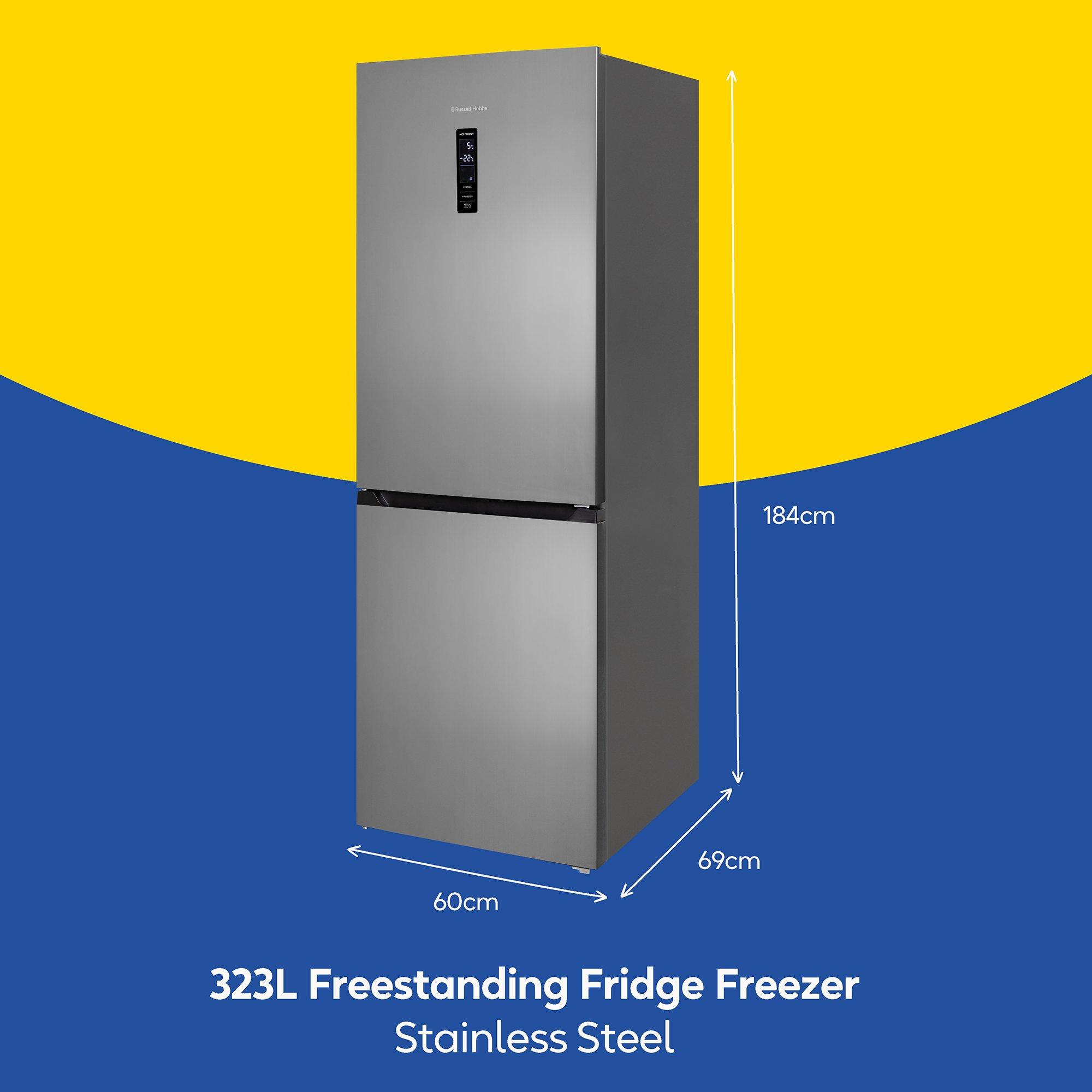 Stainless Steel - Russell Hobbs - RH184FF602C1SS Freestanding 323L Fridge Freezer - 2