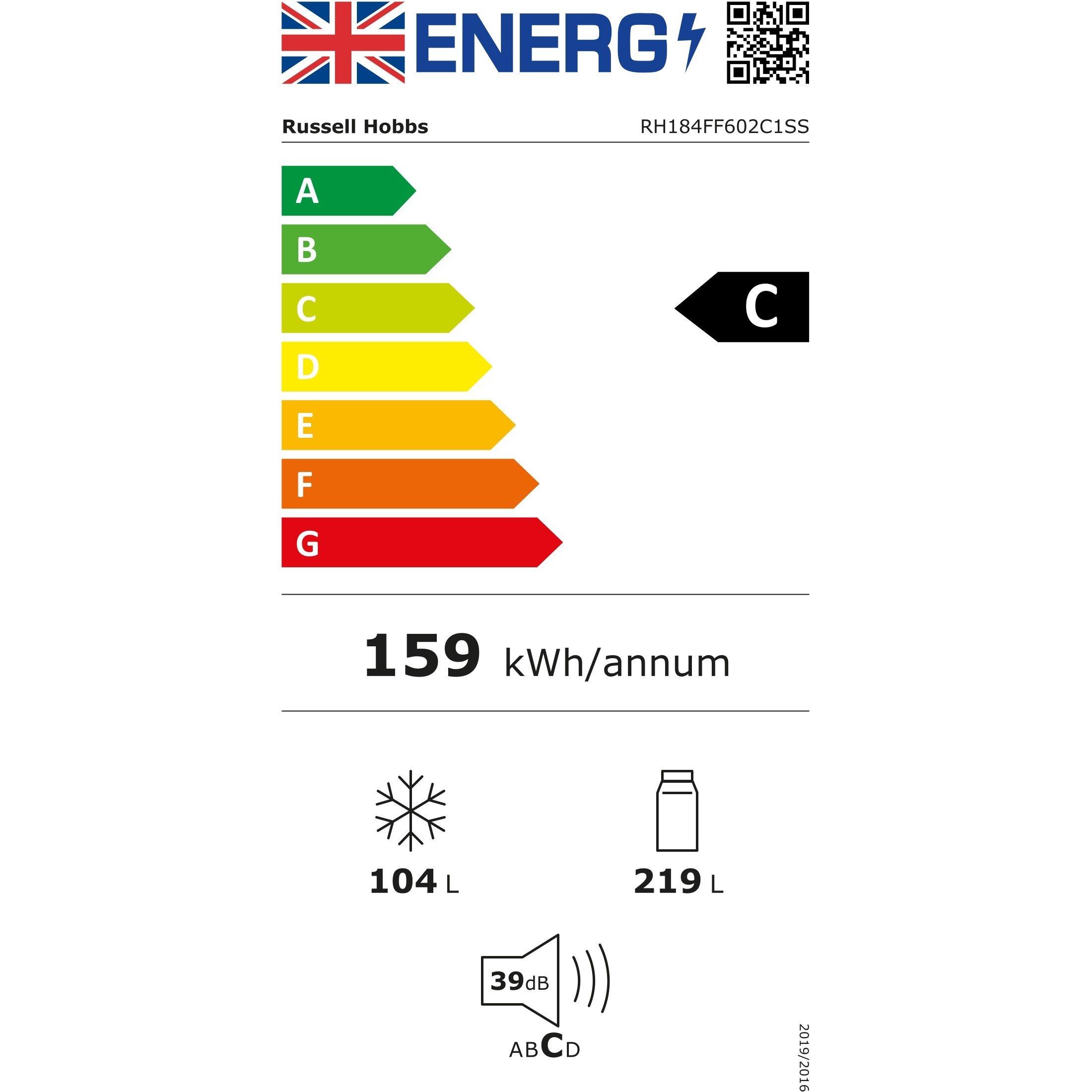 Stainless Steel - Russell Hobbs - RH184FF602C1SS Freestanding 323L Fridge Freezer - 11