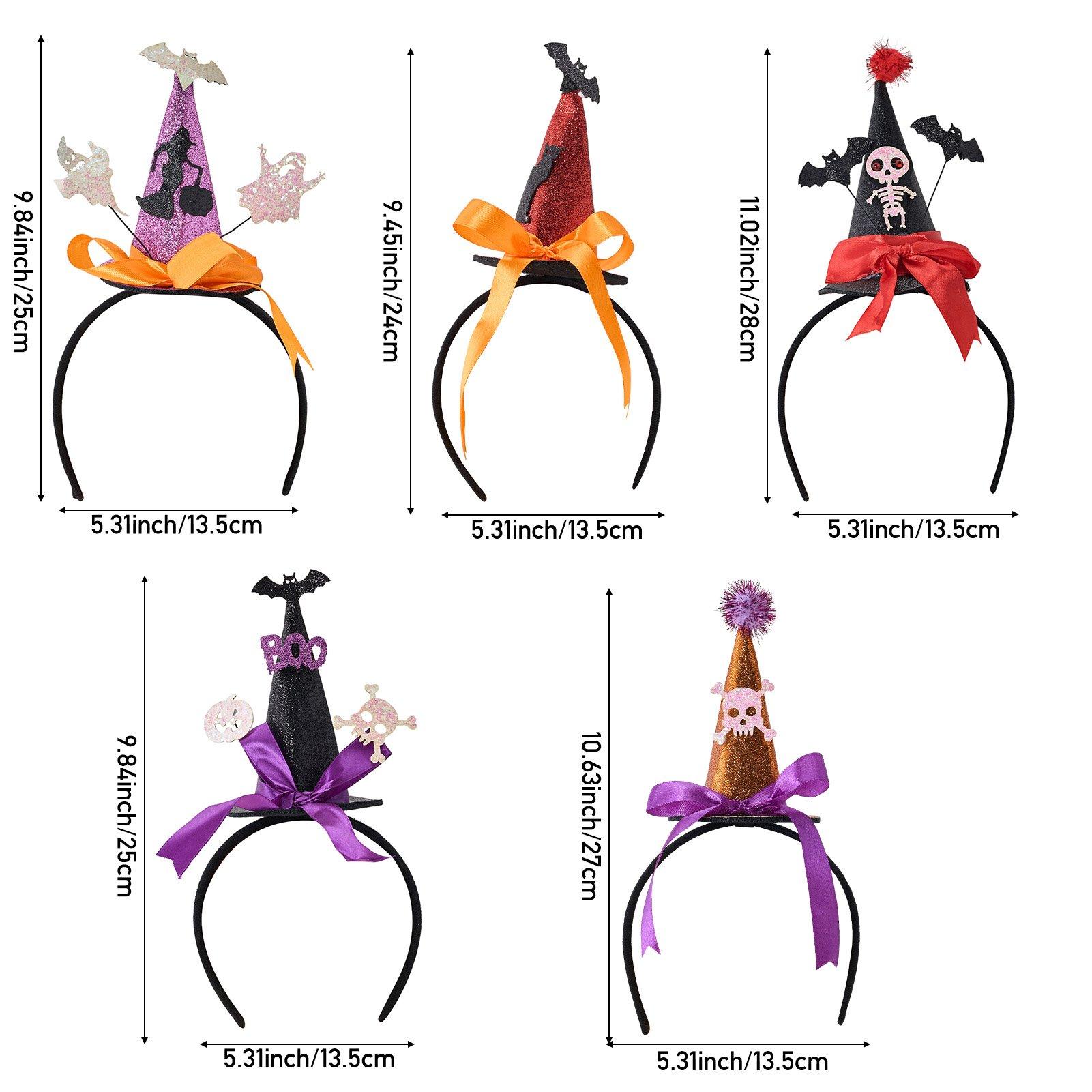 Multi - LIFE IDEAS - 5-Piece Halloween-Themed Witch Hat Headbands - 2