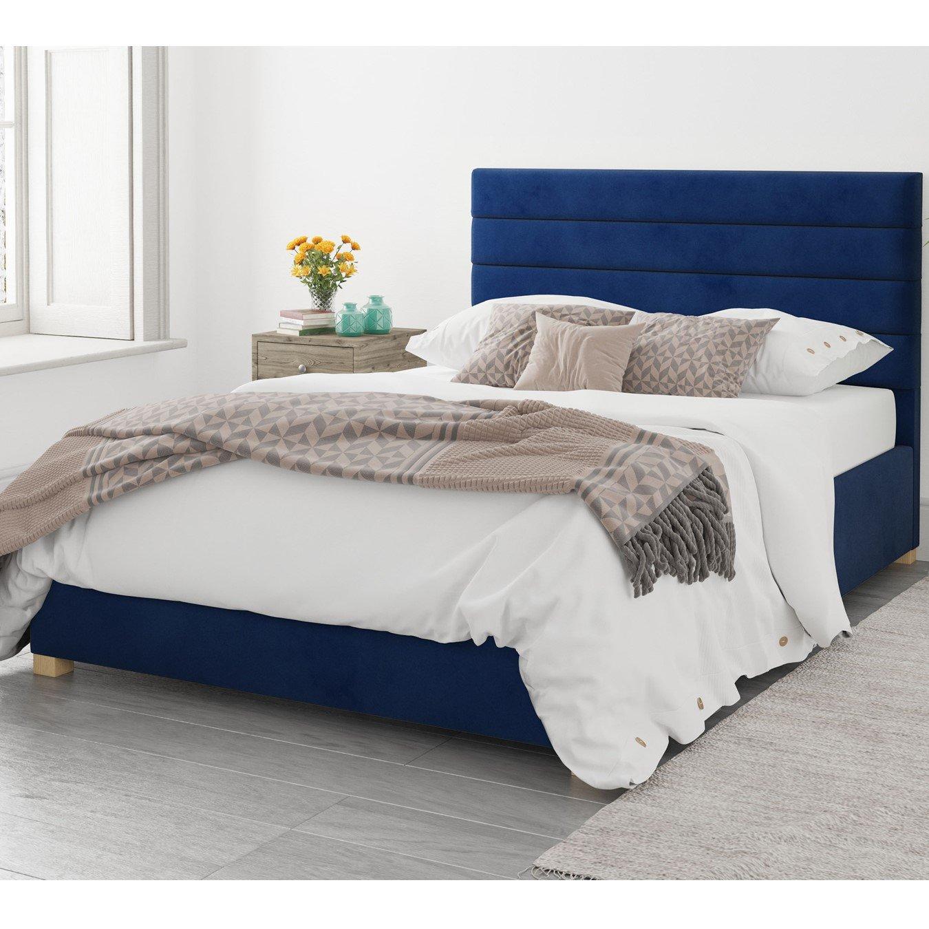 Aspire  Kelly Ottoman Storage Bed - Navy - King