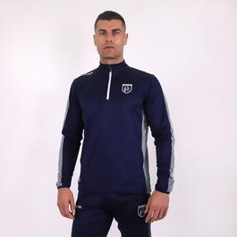 Azzurri logo-print panelled shirt Blau