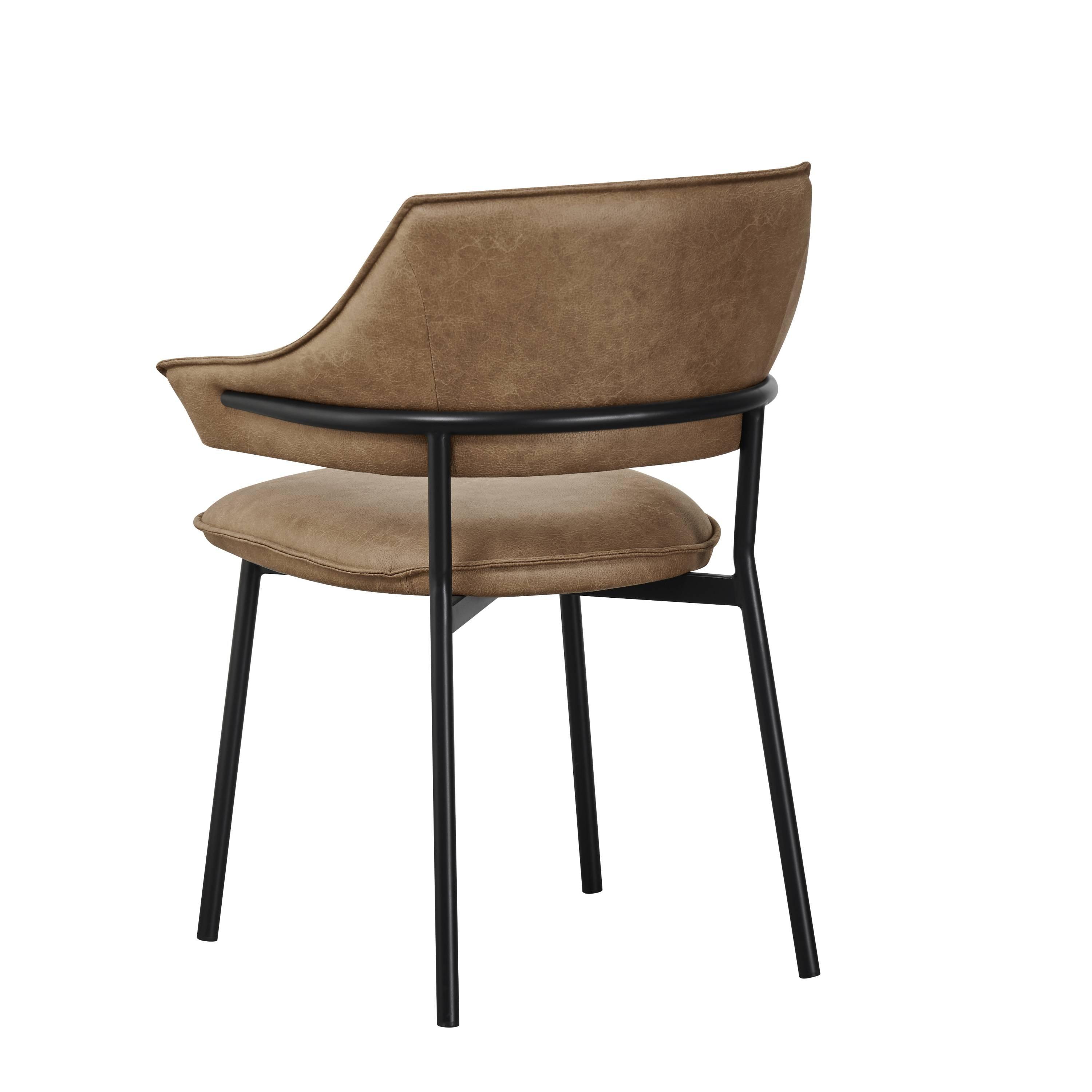 Antique Tan - Shankar - Pair of Geneva Microfibre Antique Tan Dining Chair - 4