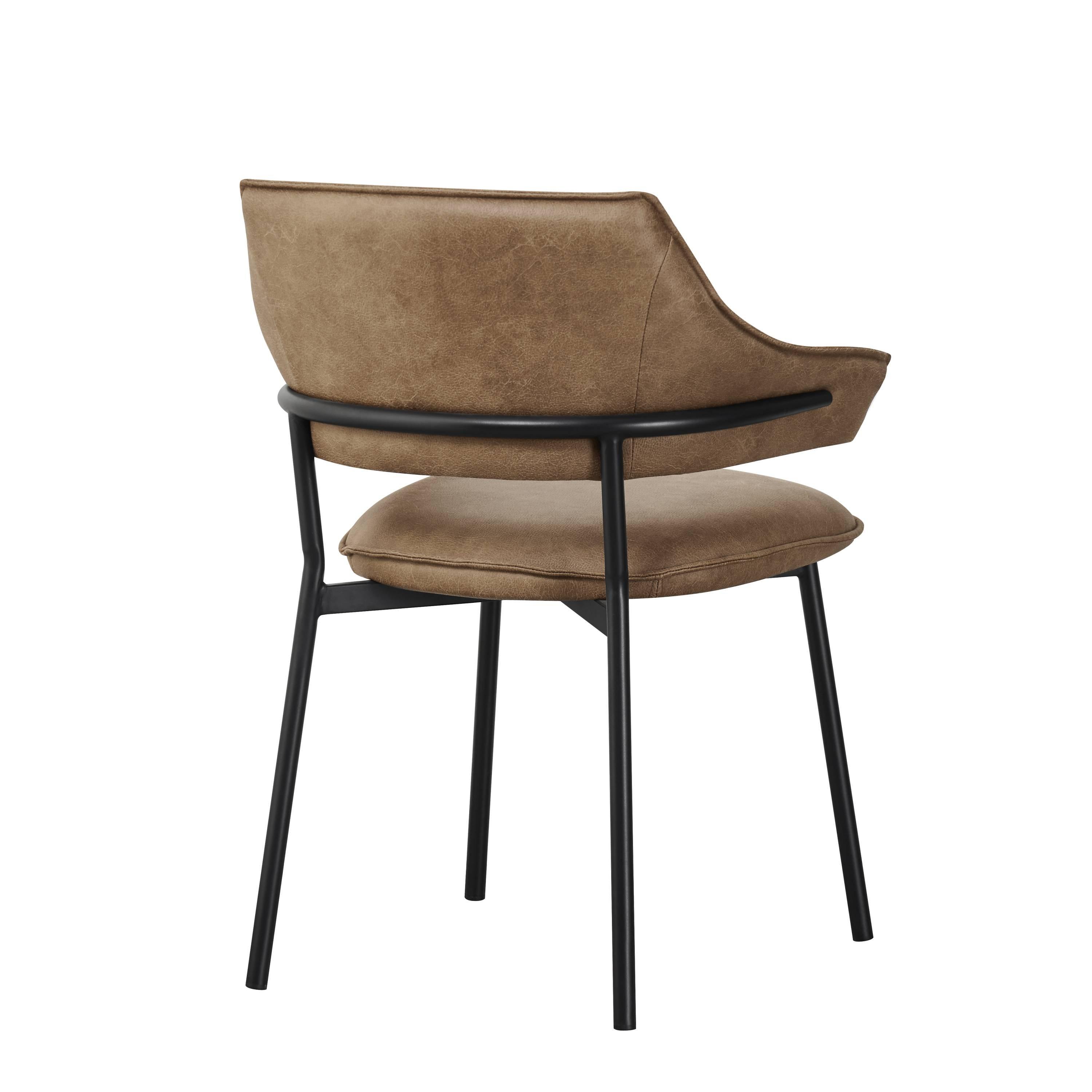 Antique Tan - Shankar - Pair of Geneva Microfibre Antique Tan Dining Chair - 5