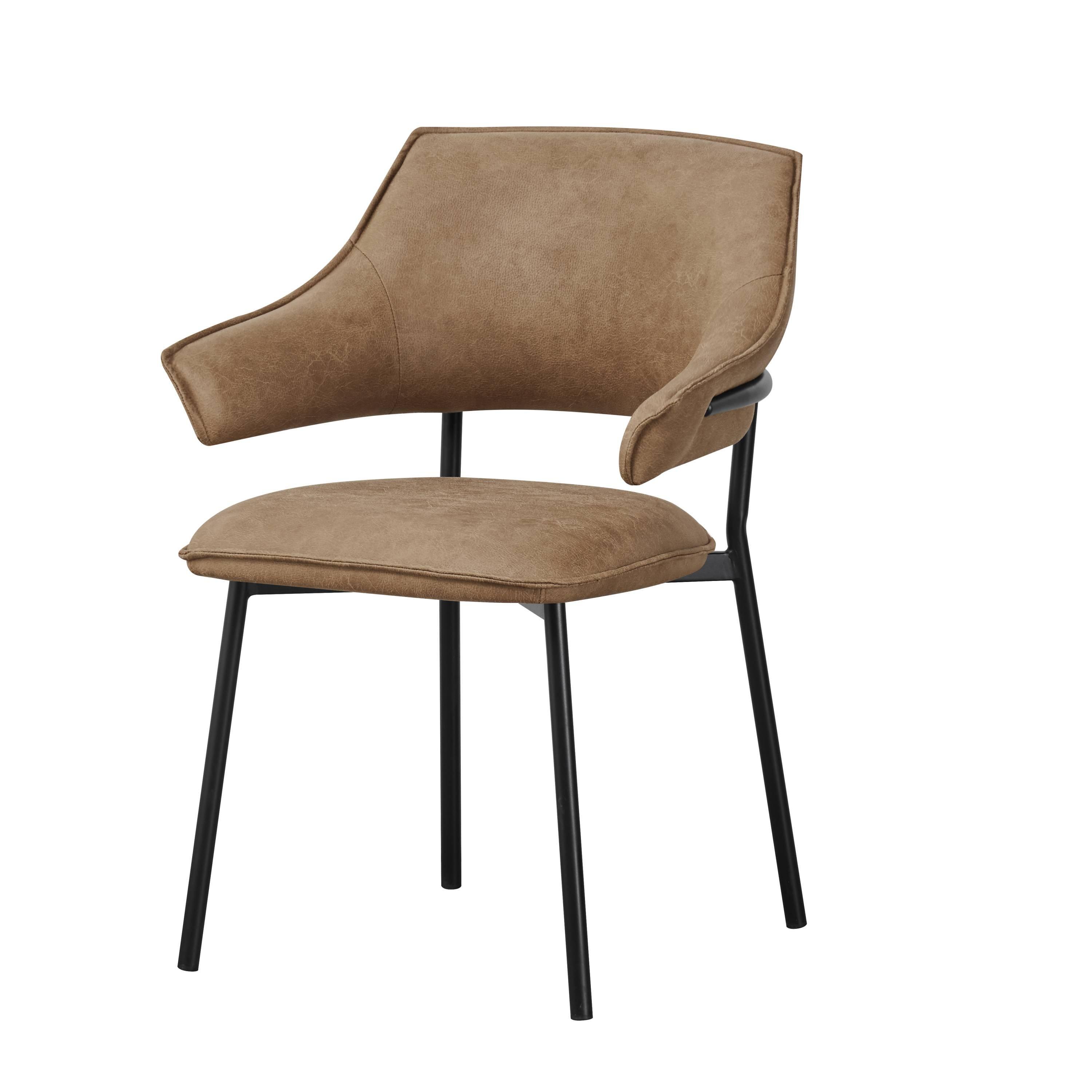 Antique Tan - Shankar - Pair of Geneva Microfibre Antique Tan Dining Chair - 6