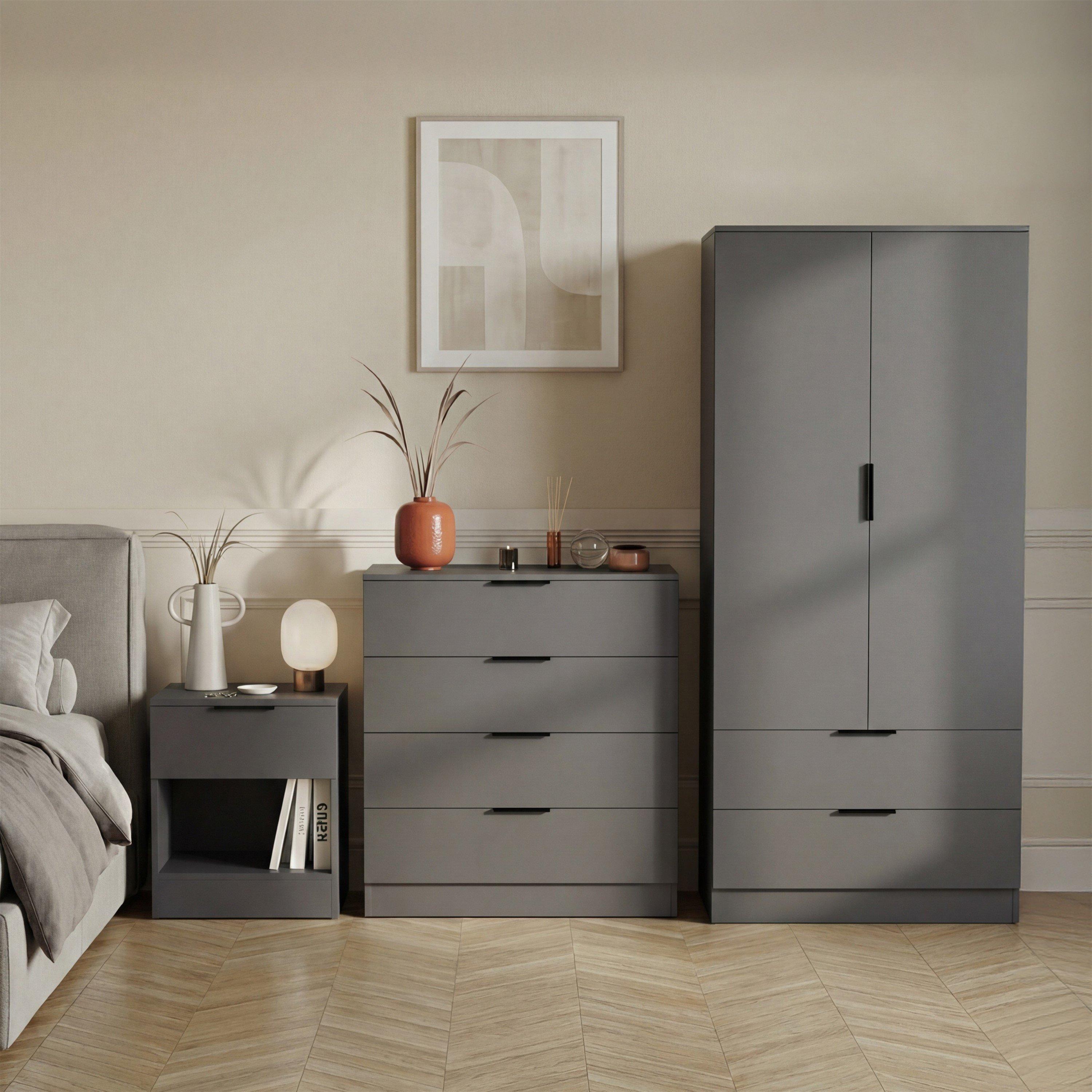 Grey - Lassic - Vida Designs Trega 3 Piece Bedroom Set 1 - 1