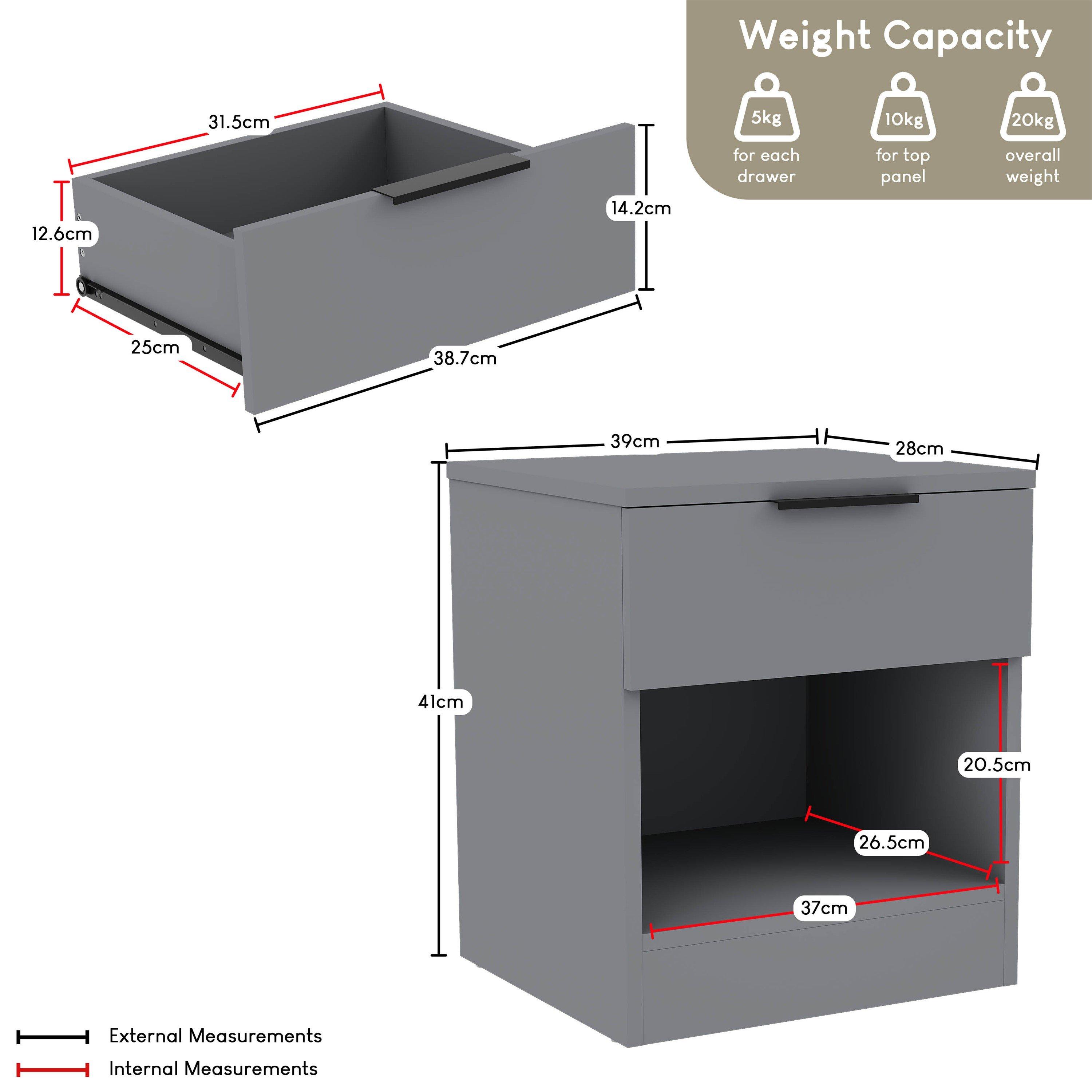 Grey - Lassic - Vida Designs Trega 3 Piece Bedroom Set 1 - 3