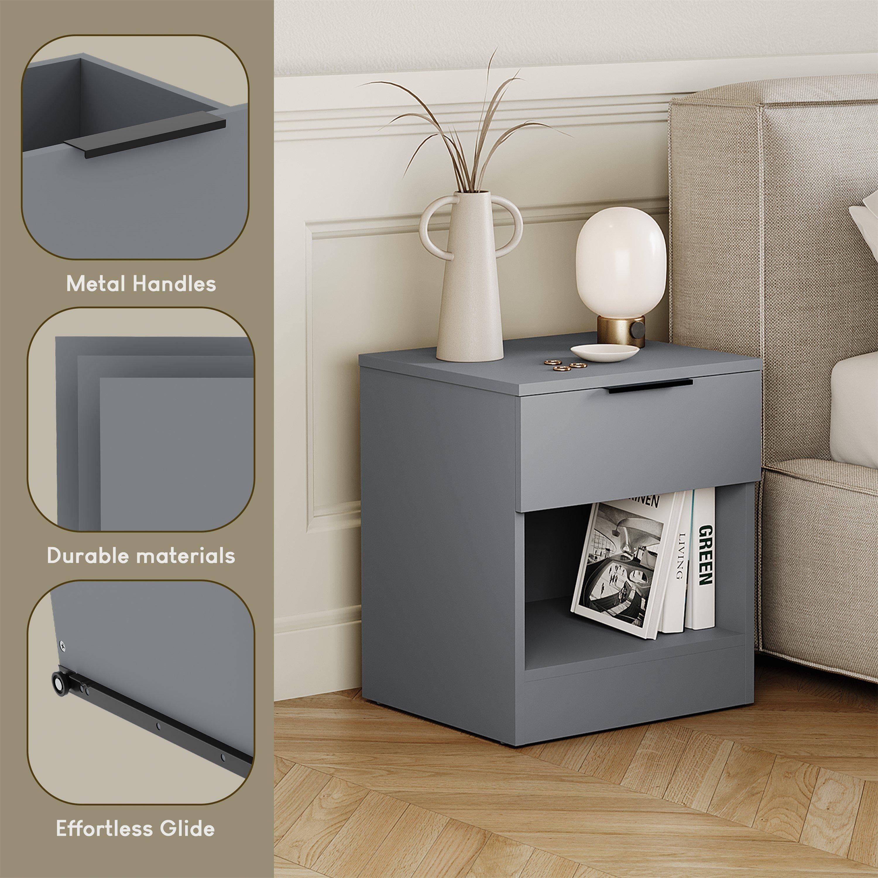Grey - Lassic - Vida Designs Trega 3 Piece Bedroom Set 1 - 4