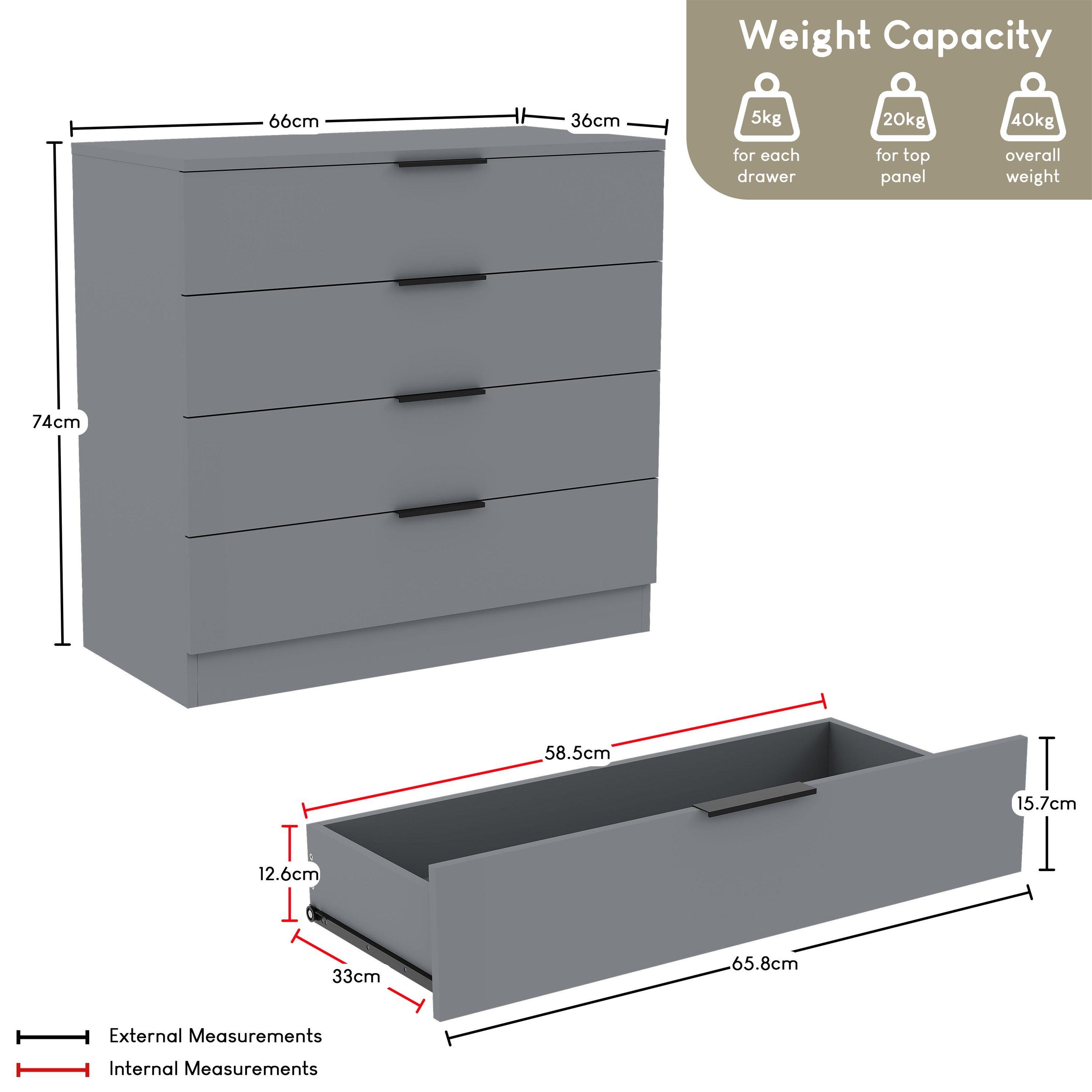 Grey - Lassic - Vida Designs Trega 3 Piece Bedroom Set 1 - 6