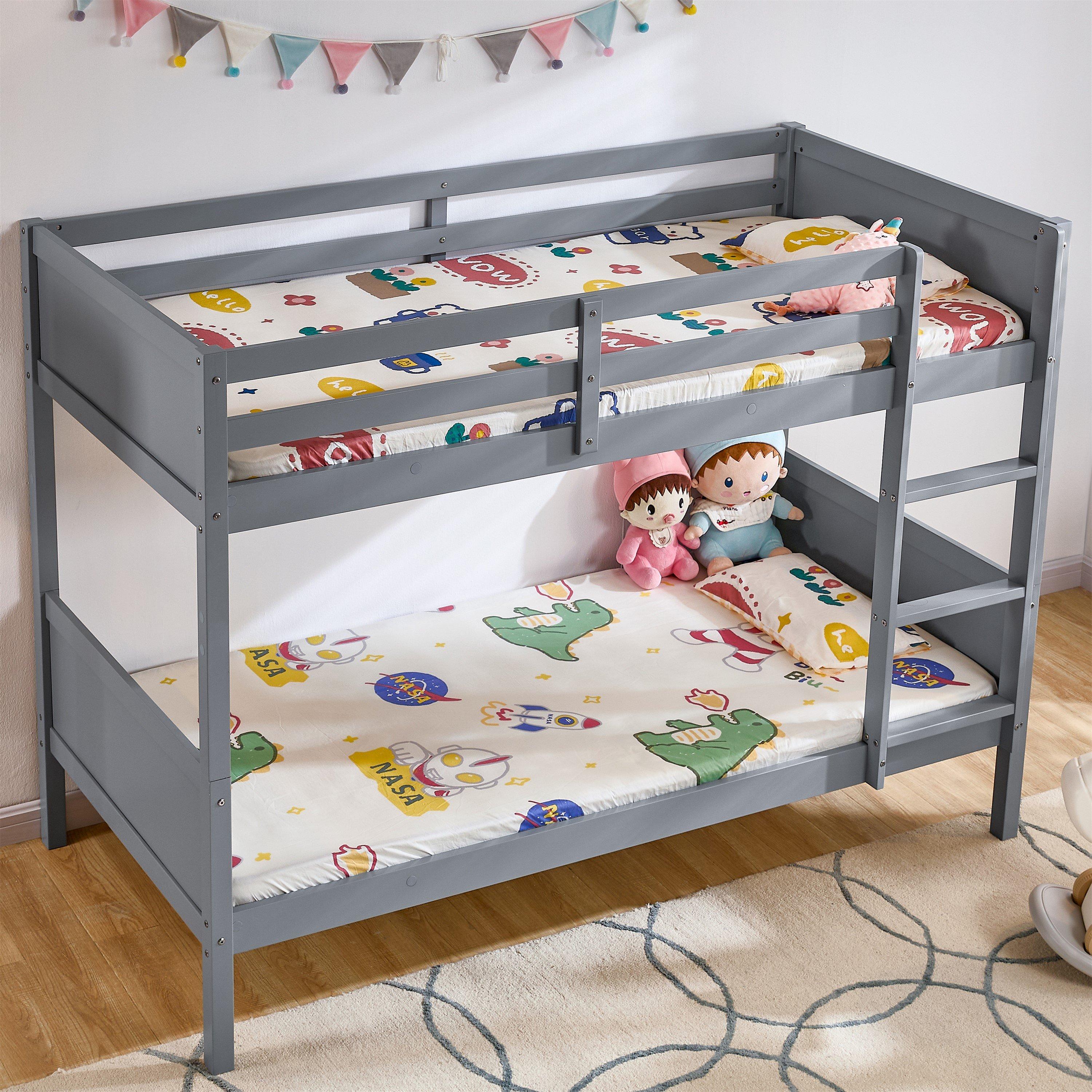 White - Lassic - Gemini Detachable Kids Bunk Bed & Mattress Set - 1