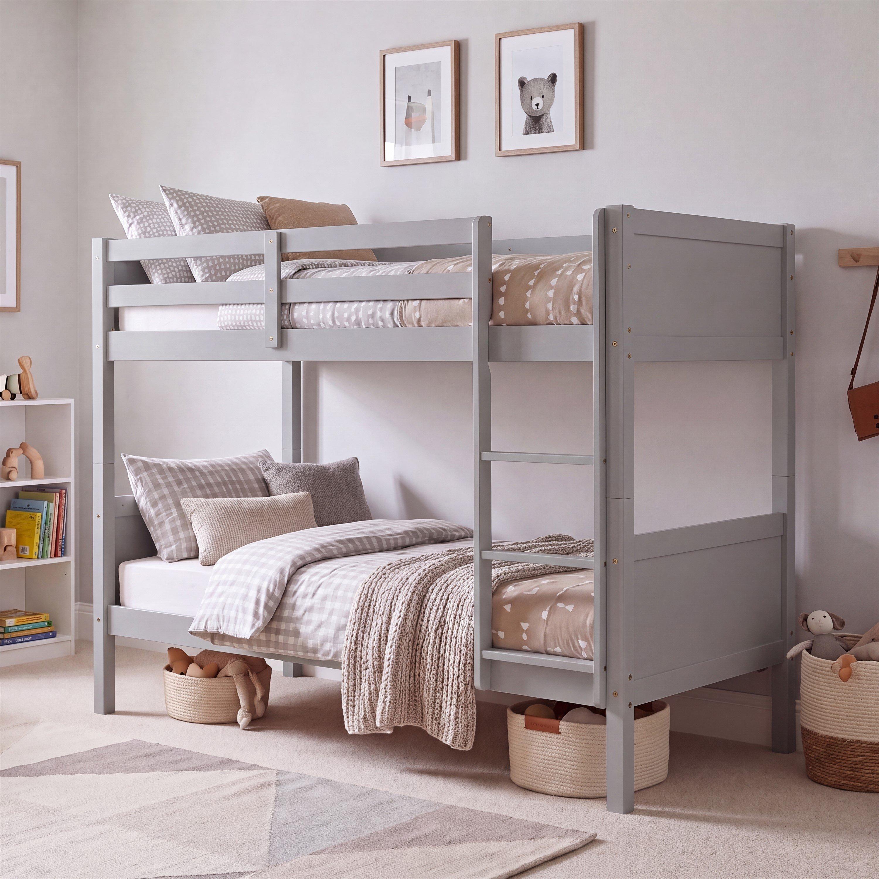 White - Lassic - Gemini Detachable Kids Bunk Bed & Mattress Set - 1