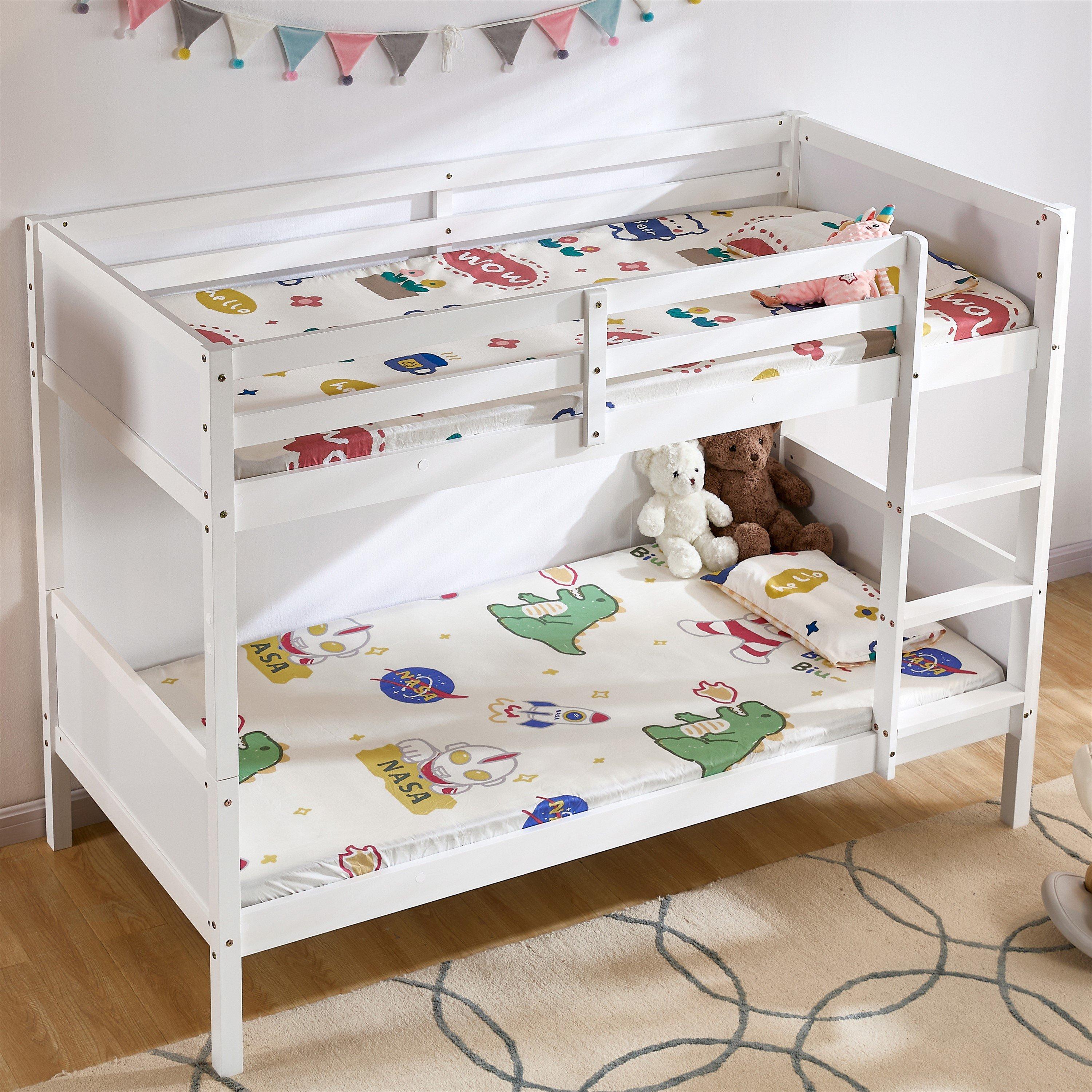 Gemini Detachable Kids Bunk Bed & Mattress Set