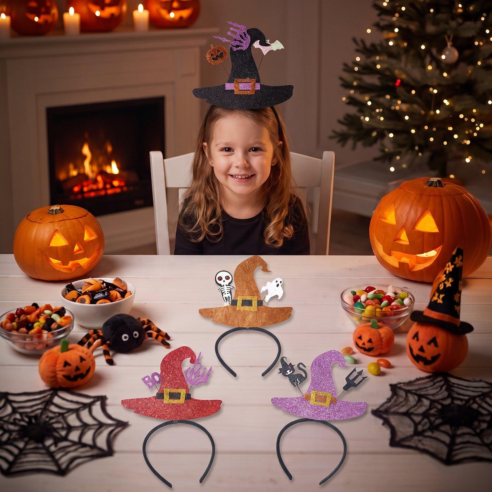 Multi - LIFE IDEAS - 4-Piece Halloween-Themed Witch Hat Headbands - 1
