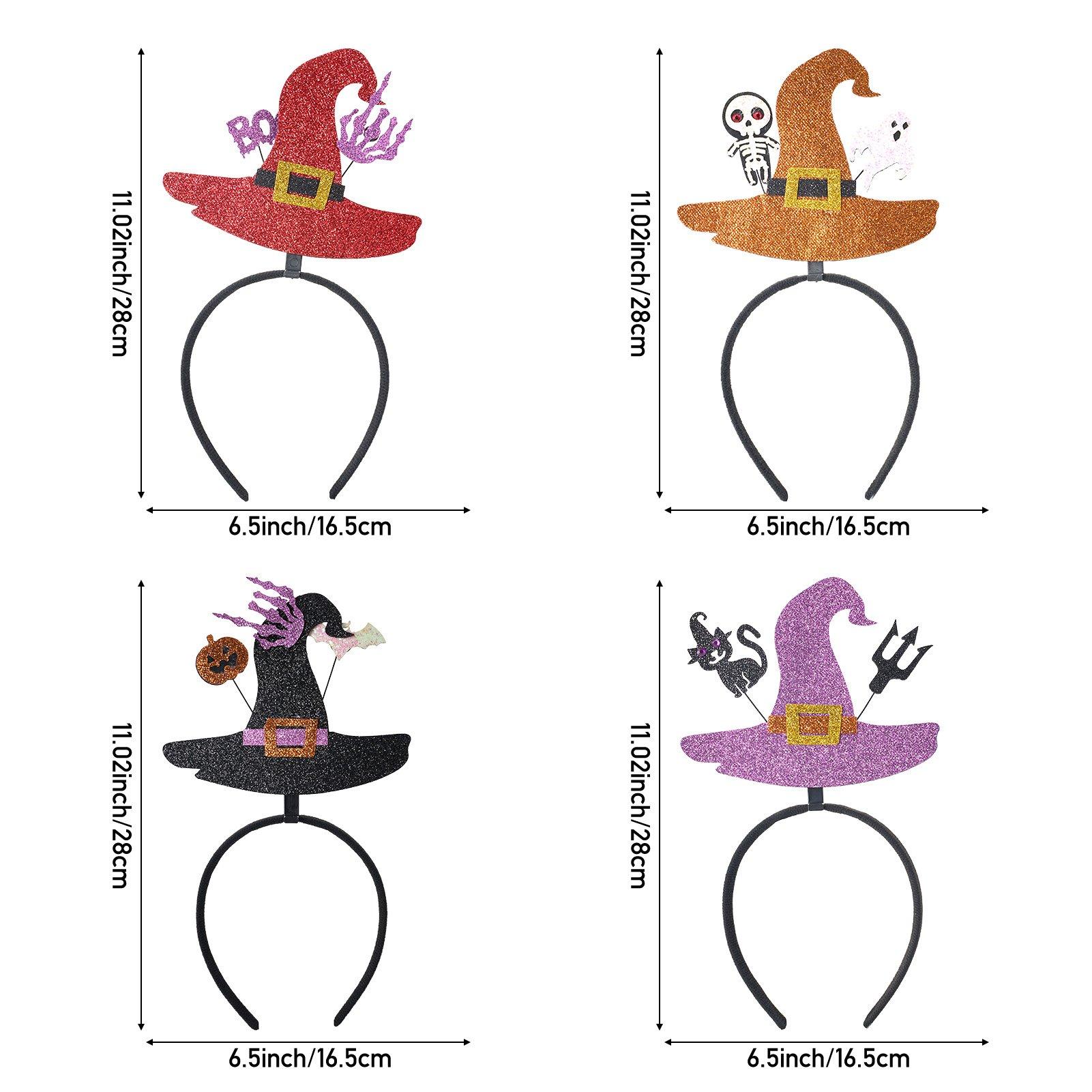 Multi - LIFE IDEAS - 4-Piece Halloween-Themed Witch Hat Headbands - 2