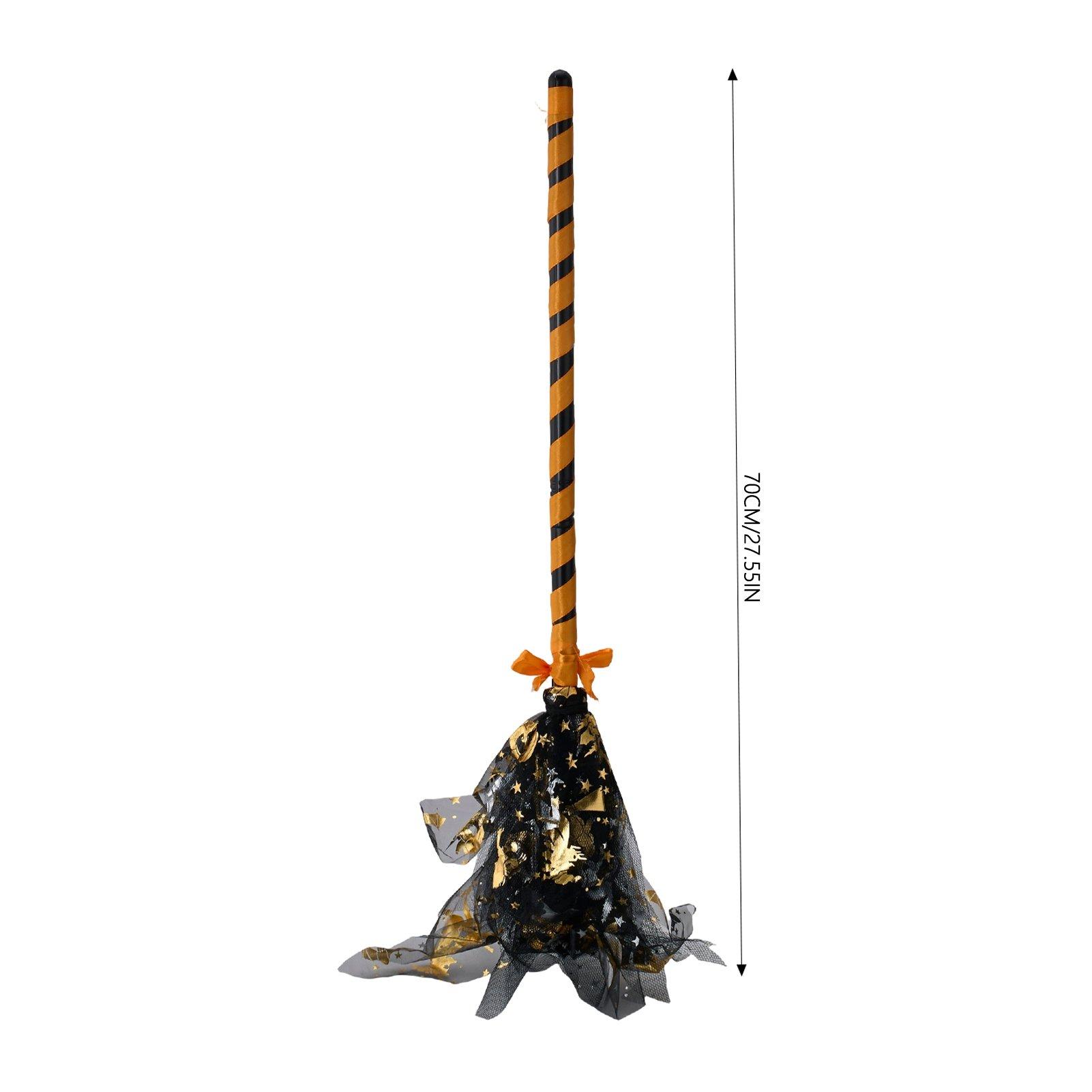 Black/Yellow - LIFE IDEAS - Halloween Witch Broom Prop - 2