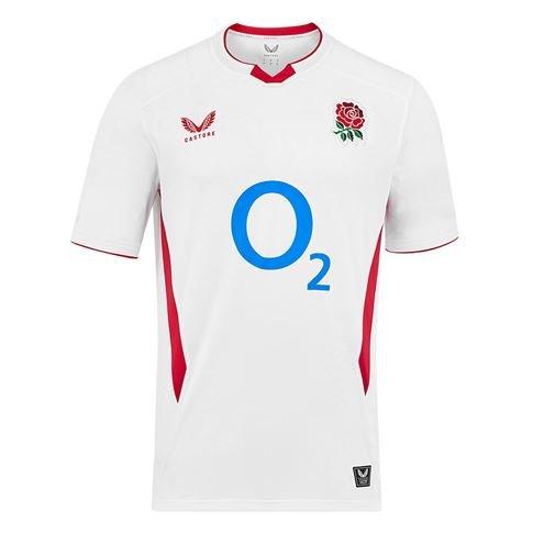 Castore Men's England Rugby Home Authentic Shirt 2025 Adults - White/Red - 2XL