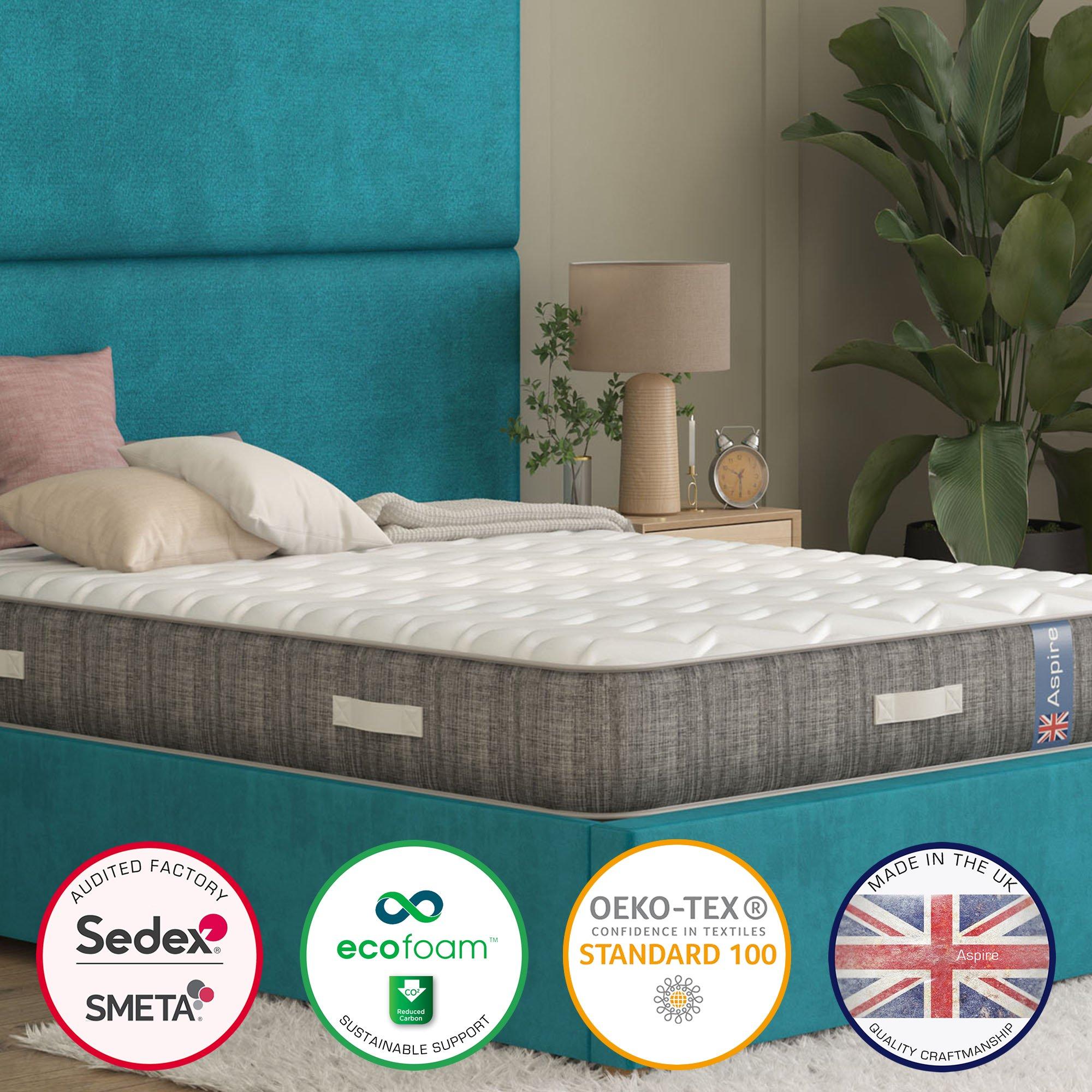 White - Aspire - Pocket Sprung Mattress with British Wool Fillings - 6
